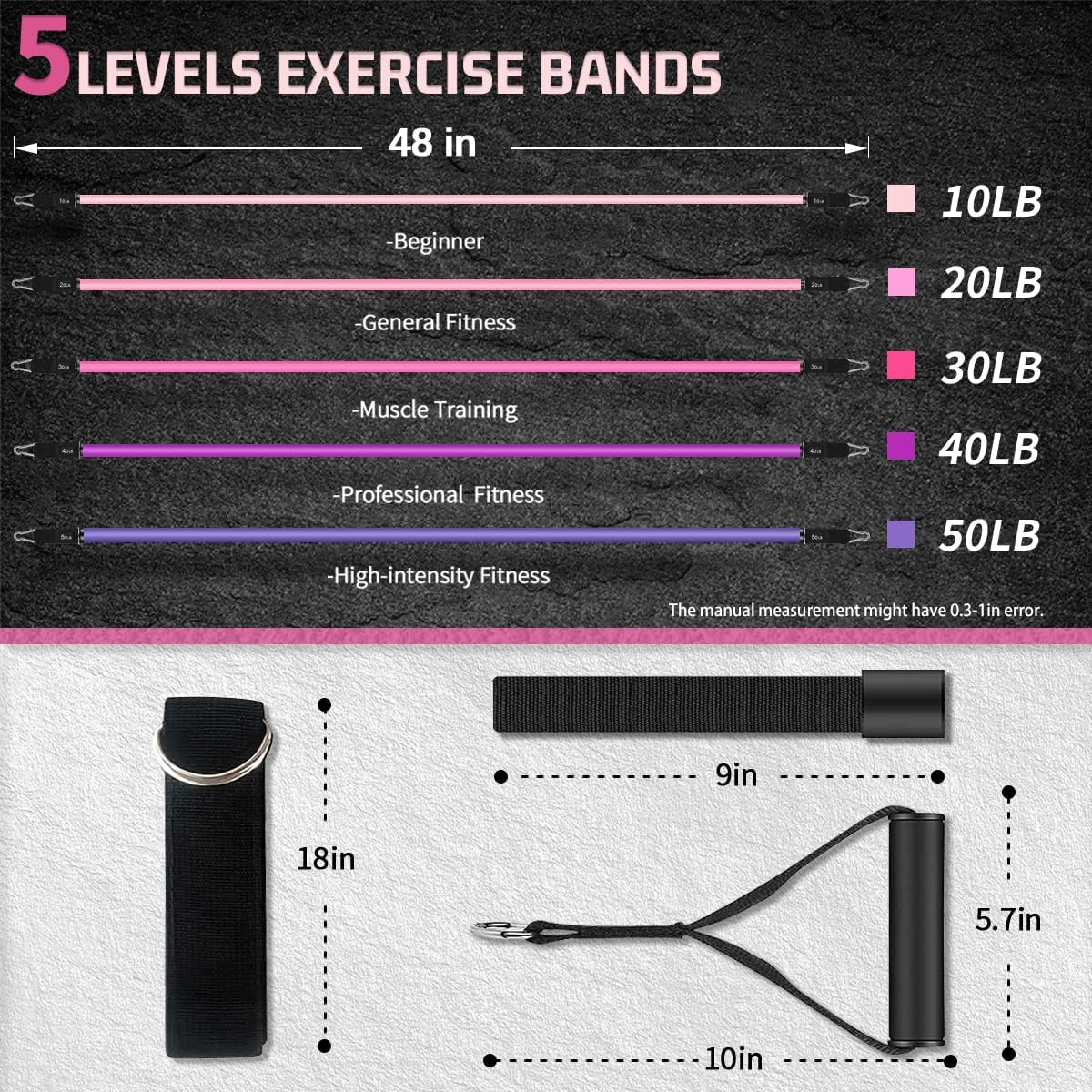 Thumbnail 2 de VEICK Resistance Bands with Handles – 5-band set for Home Fitness