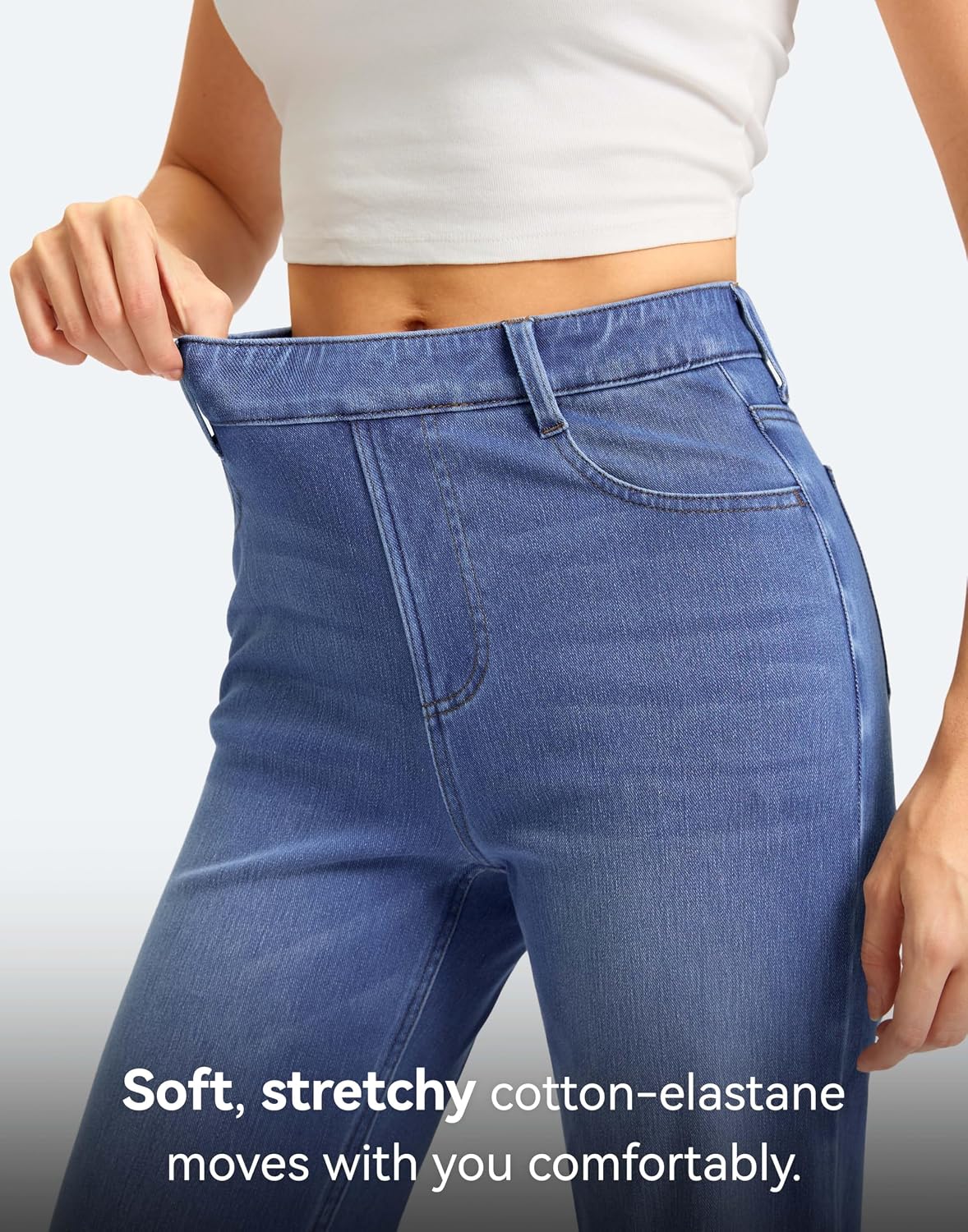 Thumbnail 4 de Rammus Women's Pull-On Straight-Leg Jeans, High-Waisted Stretch Denim