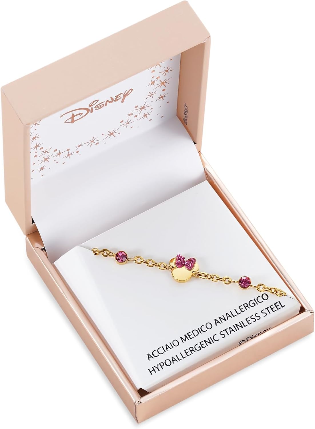 Detalle de Disney Bracciale Minnie Mouse in Acciaio Inossidabile e Zirconi 13–18 cm
