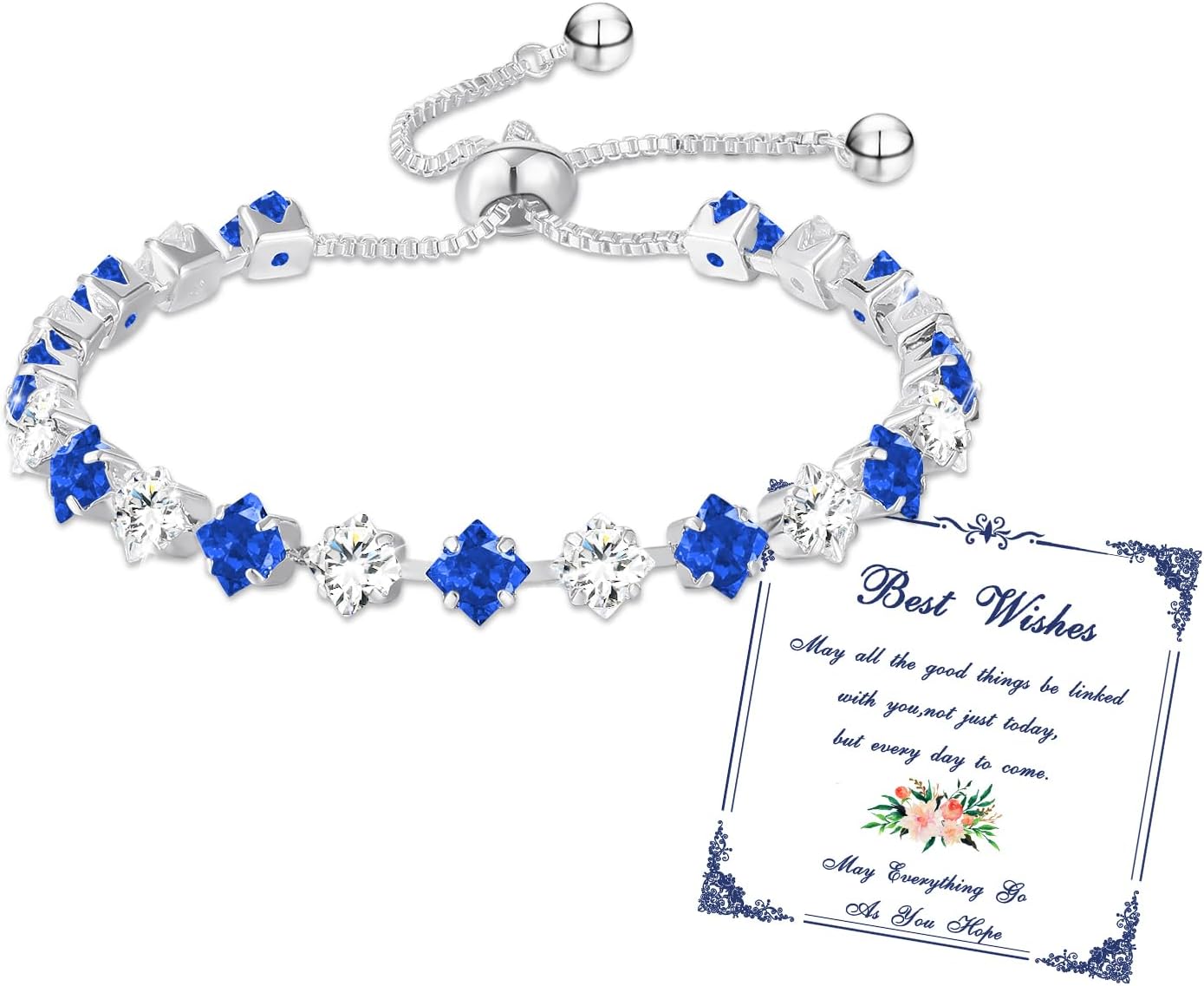 Thumbnail 6 de Esmoly Bracciale Donna Argento Tennis con 12 Pietre Natali e Zirconi 5A – Regolabile