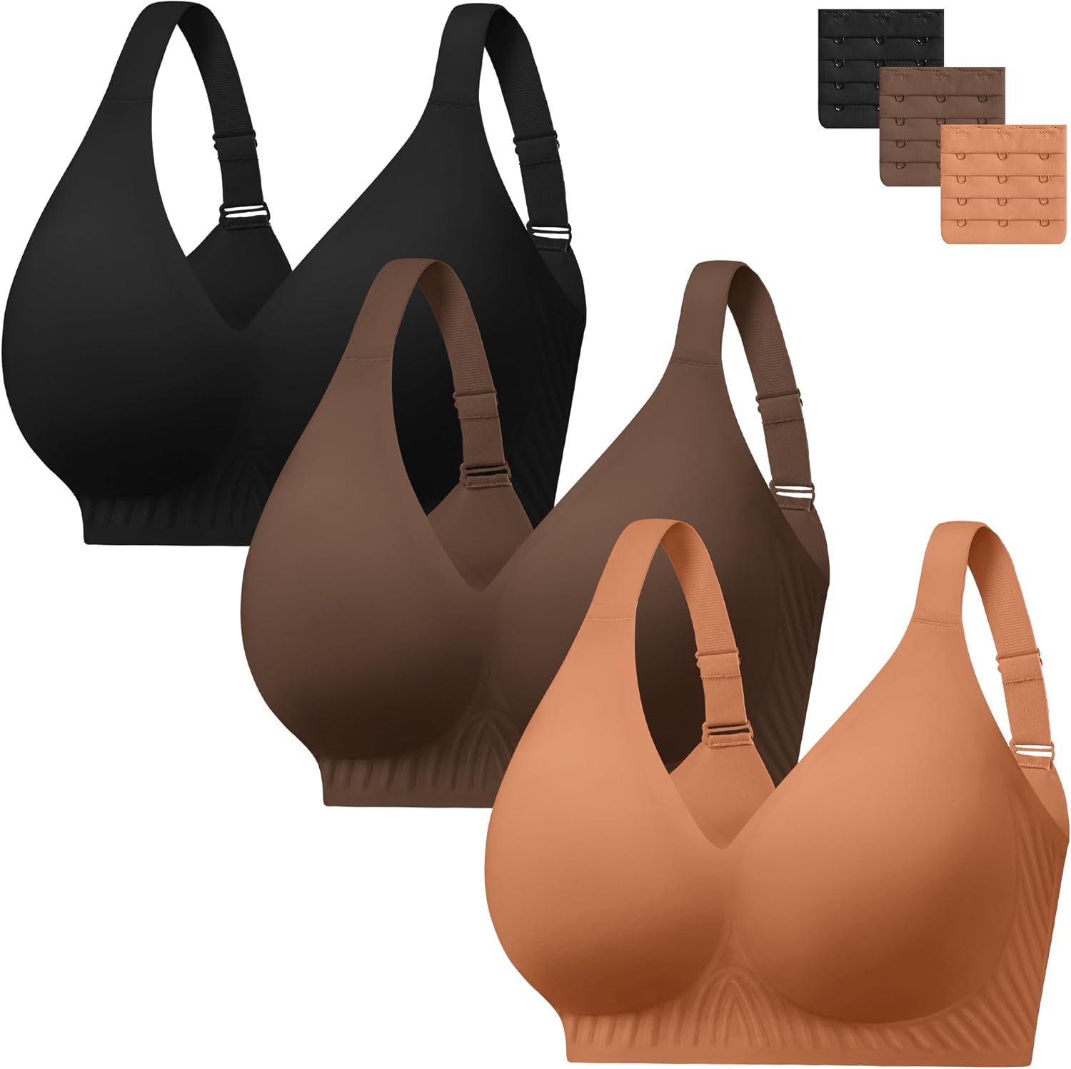 Detalle de habibee Jelly Push Up Bra, Plus-Size Wireless Full Coverage, 32D–46E