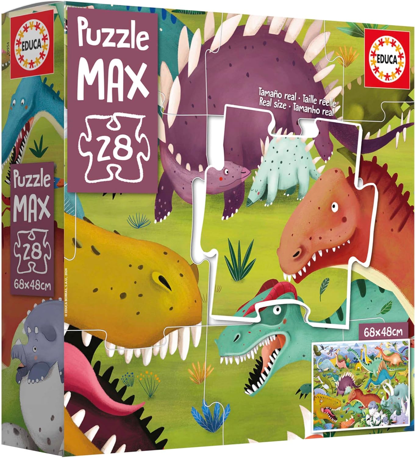 Thumbnail 3 de Educa Puzzle Max enfant 28 pièces Dinosaures – grandes pièces faciles à manipuler dès 3 ans (19954)