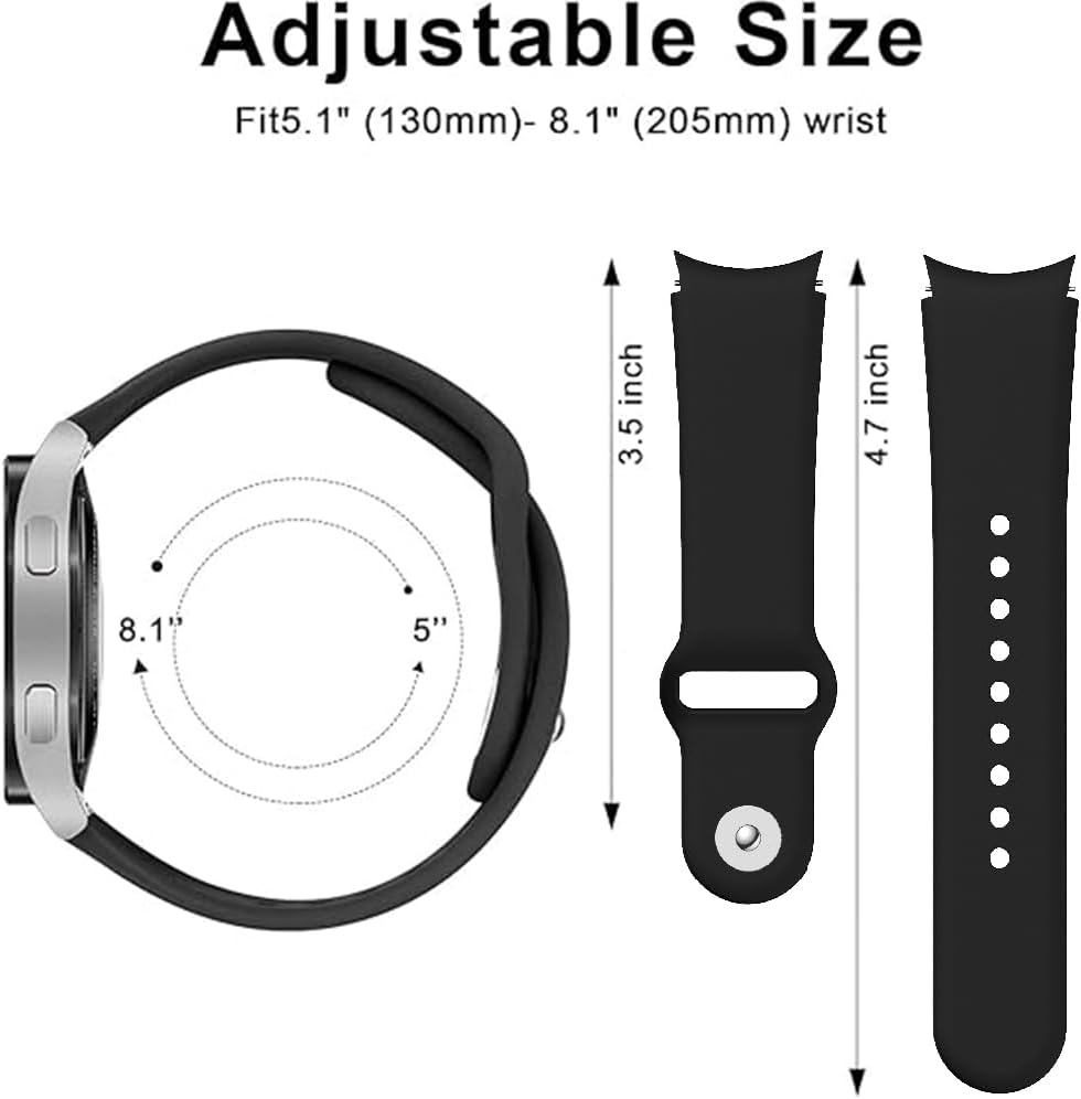 Thumbnail 2 de 20mm Silicone Replacement Band for Samsung Galaxy Watch 7/6 Classic/FE/5 Pro (sport strap, quick release)