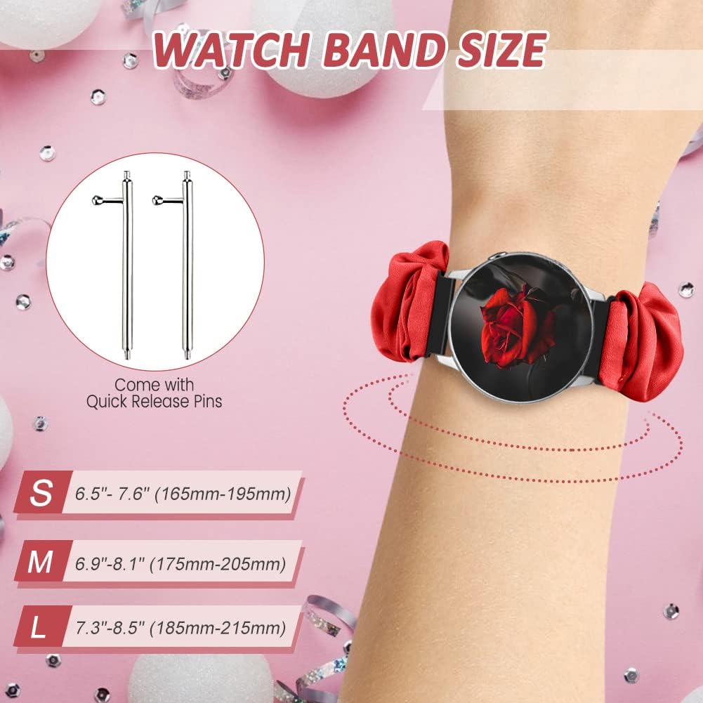 Thumbnail 2 de YCHDDER 20mm Elastic Scrunchie Watch Straps – 12-colour stretch straps for Galaxy Watch, Garmin, Vivoactive, Venu, Forerunner & more (20mm lugs)