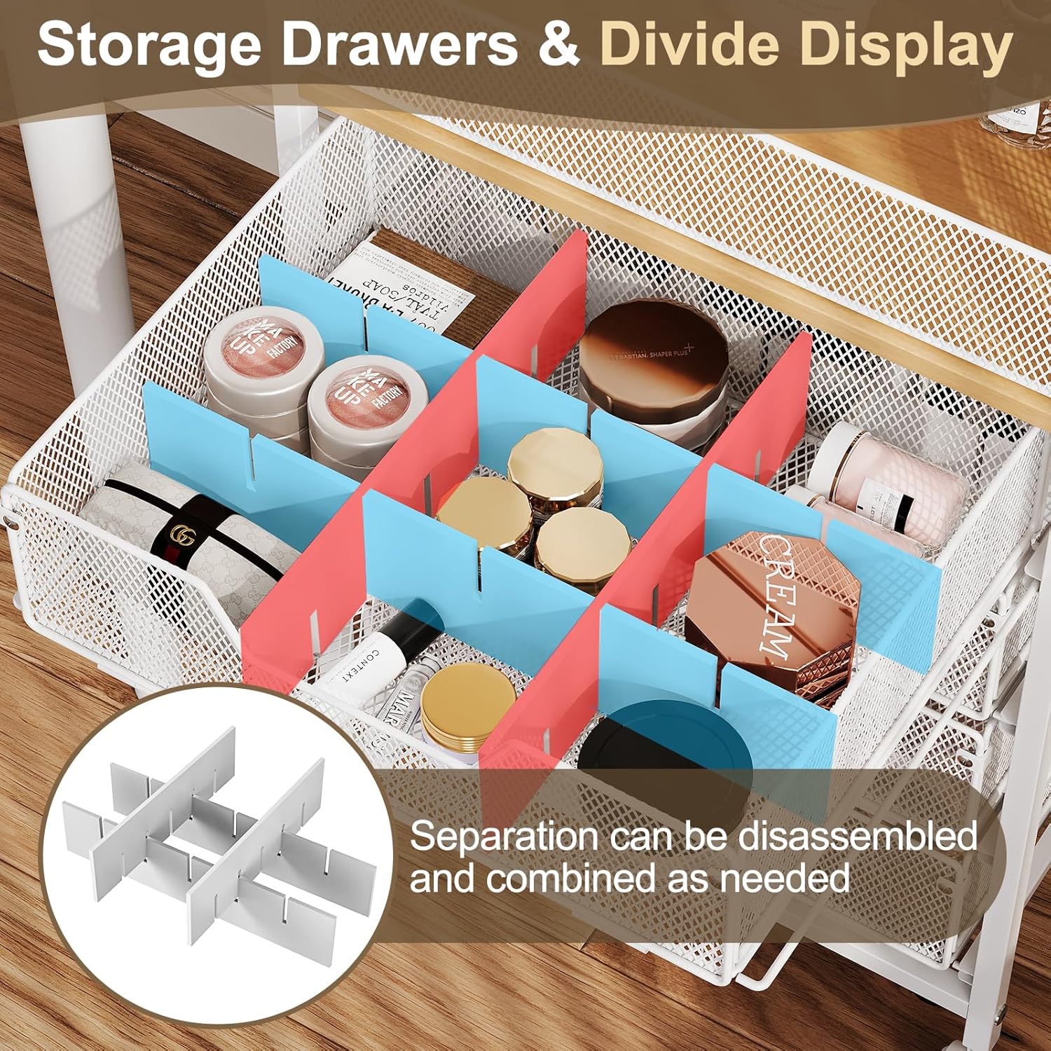 Detalle 2 de Hongtamoya Makeup Cart Organizer 4-Drawer White