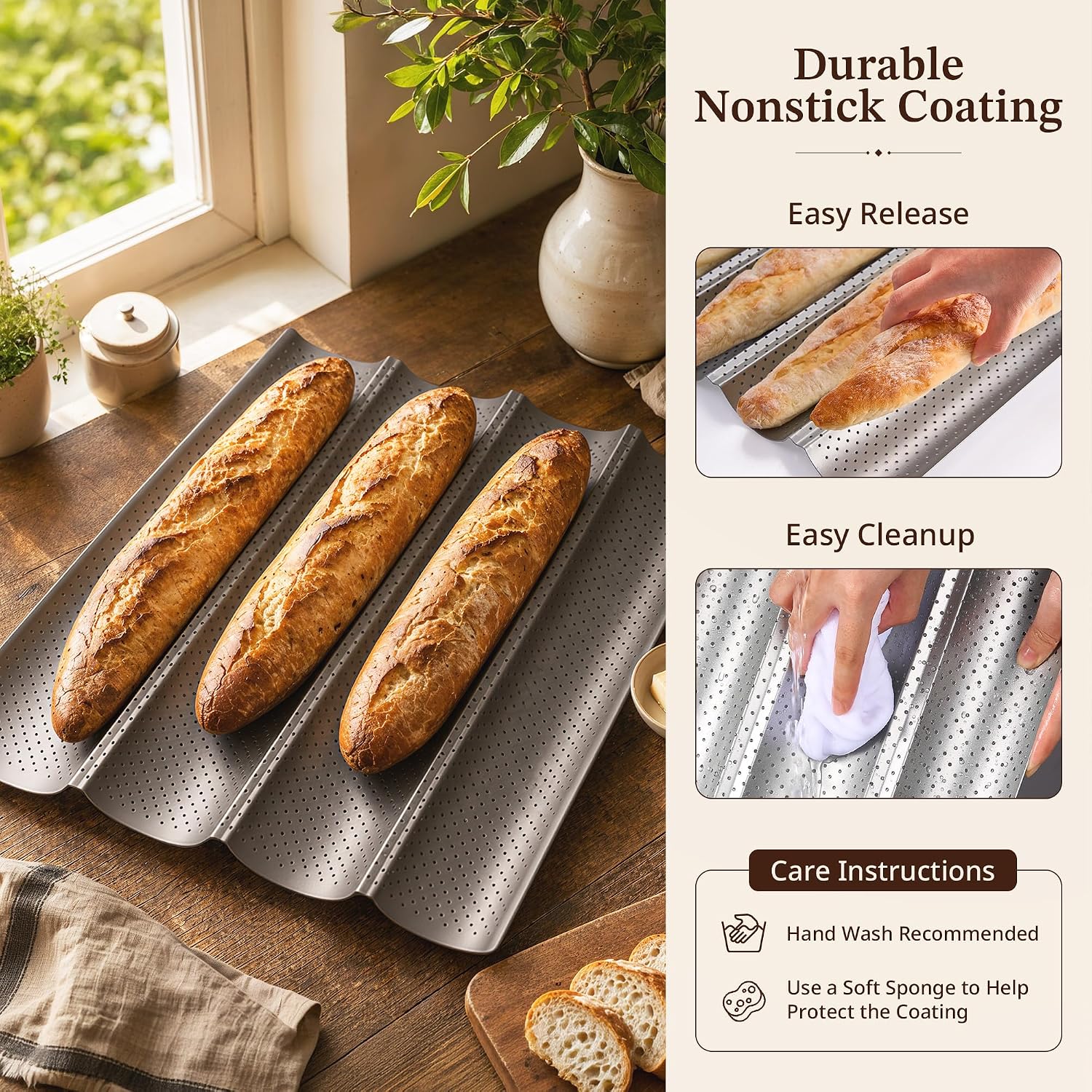 Detalle de KITESSENSU Baguette Pan, 15" x 13