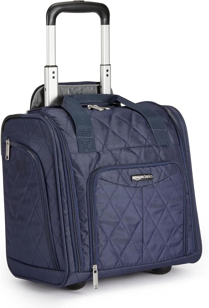 Detalle de Amazon Basics Maleta de Mano Acolchada Azul Marino ✈