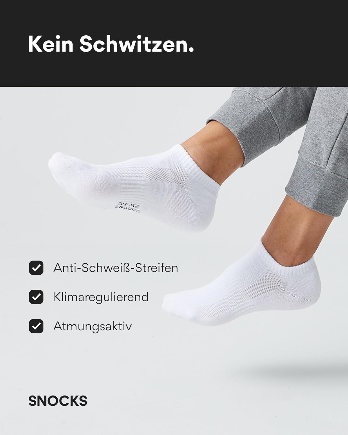 Detalle de Snocks Premium Bambus Sneaker Socken 6er Pack – für Herren & Damen, Gr. 35–50