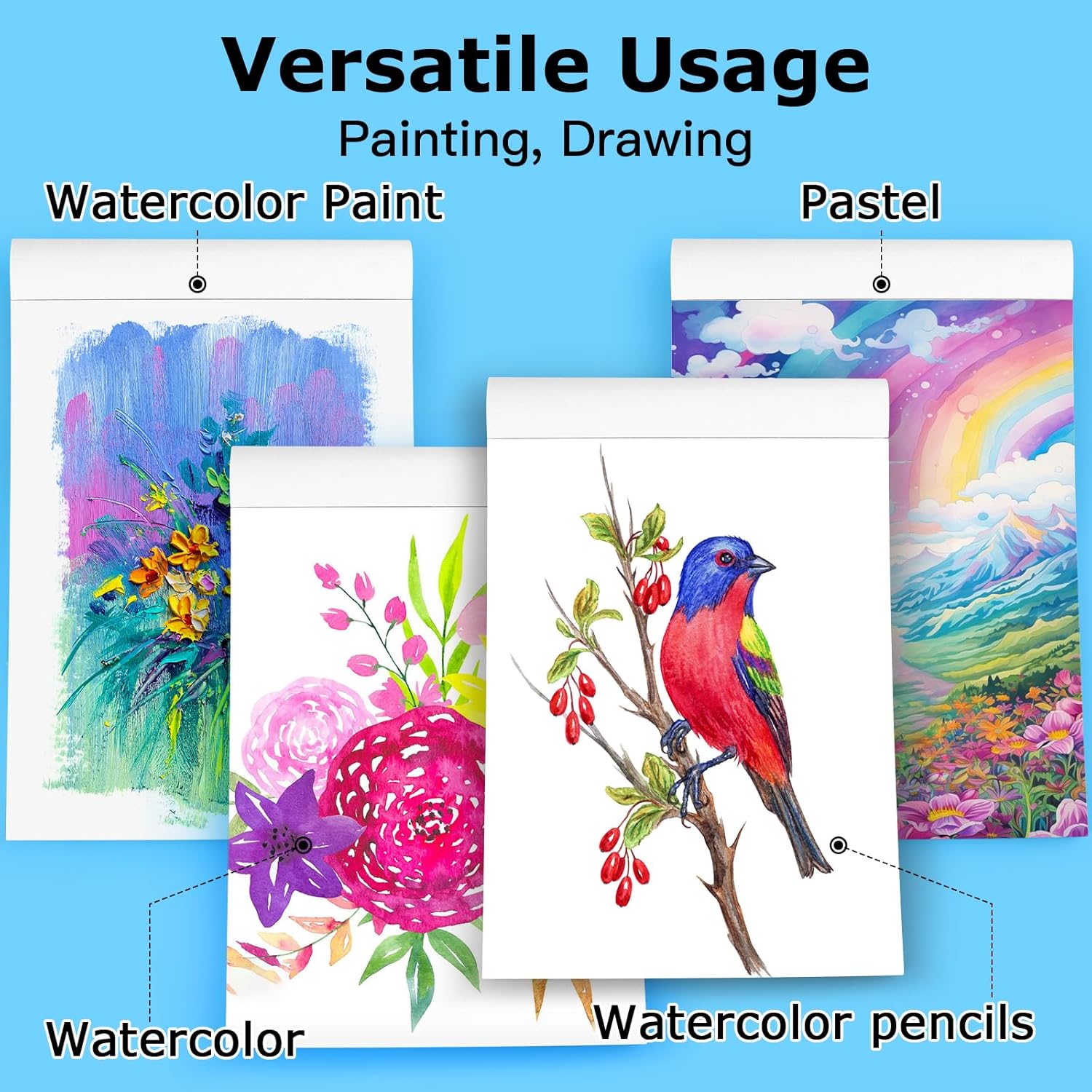 Thumbnail 4 de Hapikalor Watercolor Paper Pad 9x12 🎨