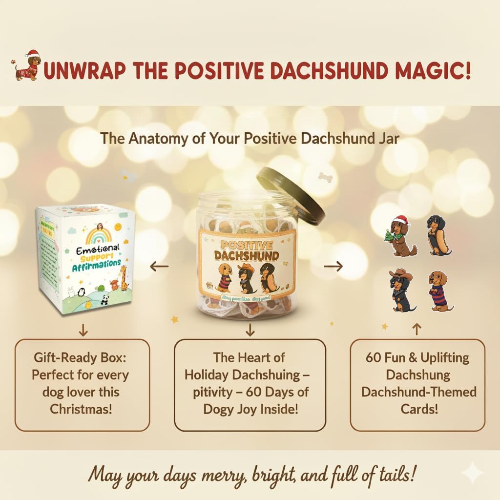 Thumbnail 2 de Positive Dachshund Jar with 60 Cards ⚙
