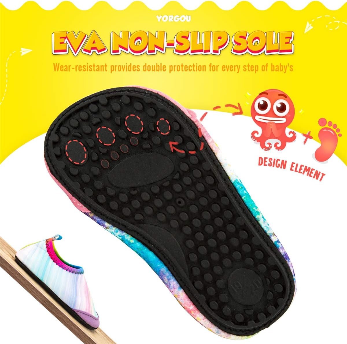 Detalle de Yorgou Baby Water Shoes for Toddlers – Non-Slip Aqua Socks for Pool & Beach