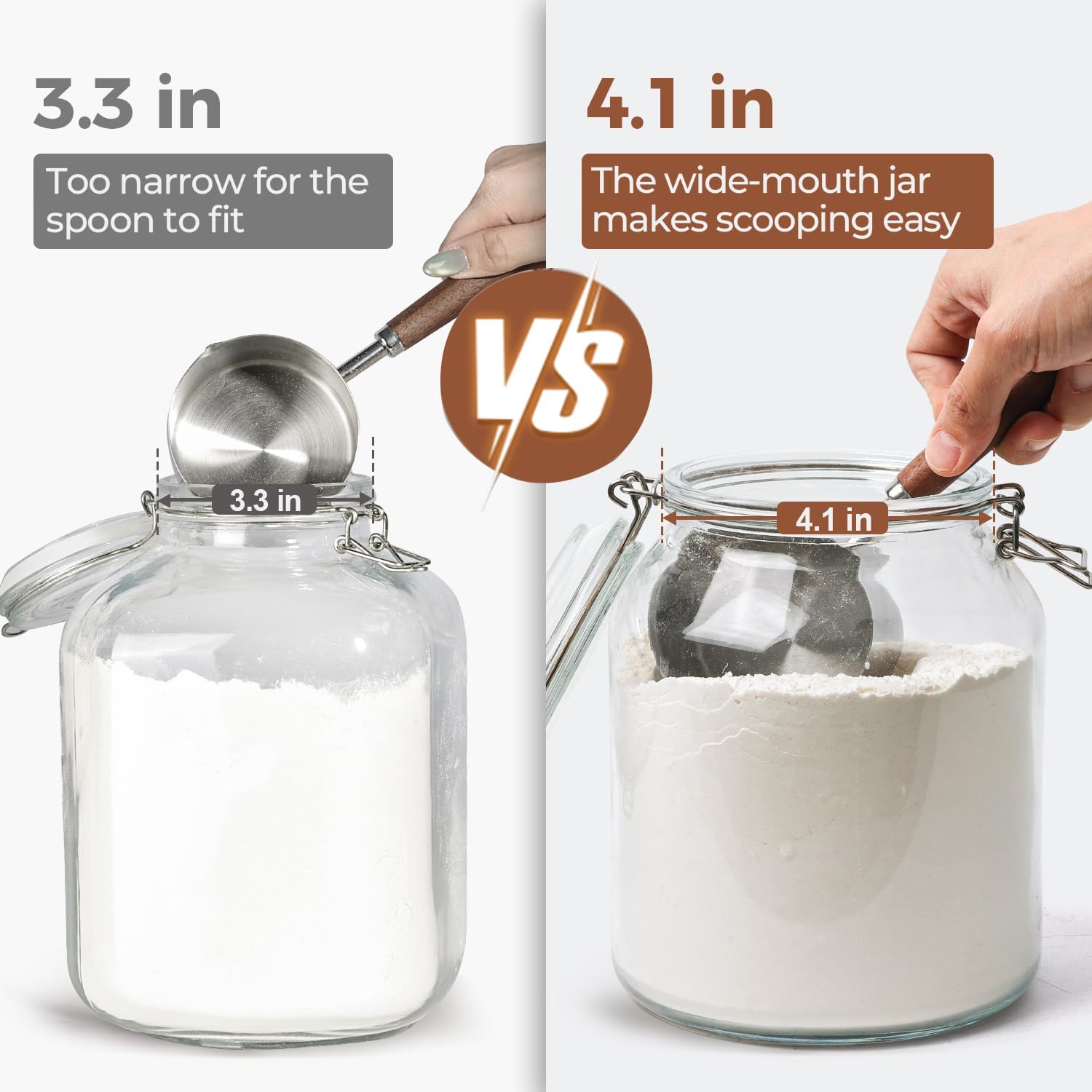 Detalle 2 de ComSaf Glass Mason Jars 0.7 Gallon 🥫