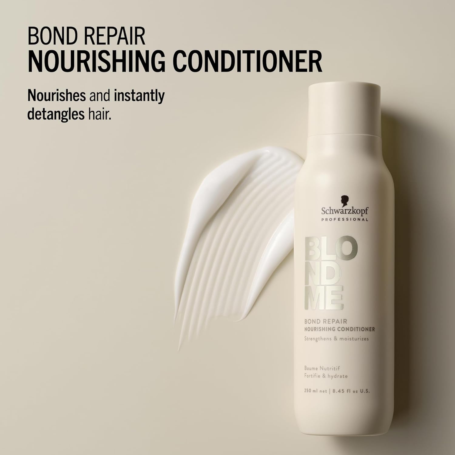 Thumbnail 3 de Schwarzkopf Professional BLONDME Bond Repair Nourishing Conditioner (250 ml) for detangling & hydration