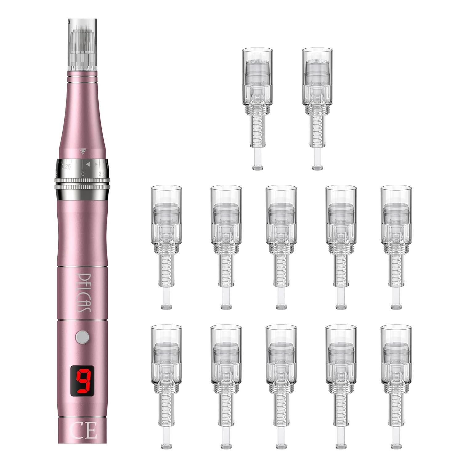 Detalle de Derma Pen PELCAS Elektrischer Microneedling Pen 9 Stufen