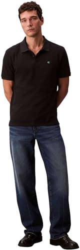 Thumbnail 5 de Calvin Klein Polo de Manga Corta para Hombre Monogram Pique en Negro (Black) – Talla L