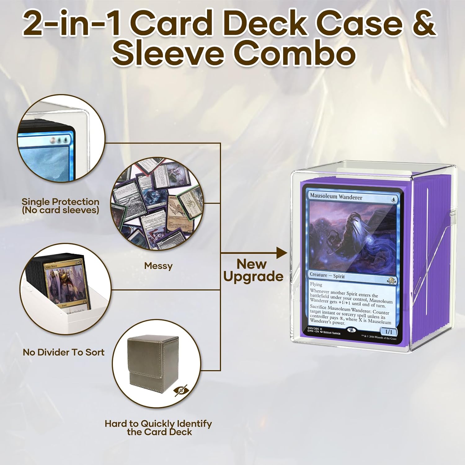 Thumbnail 1 de YSCare 6 Pack Card Deck Boxes with Sleeves and Dividers — Clear Commander Deck Case, 600 Sleeves & 6 Dividers, Standard Size Storage for MTG and Trading Cards