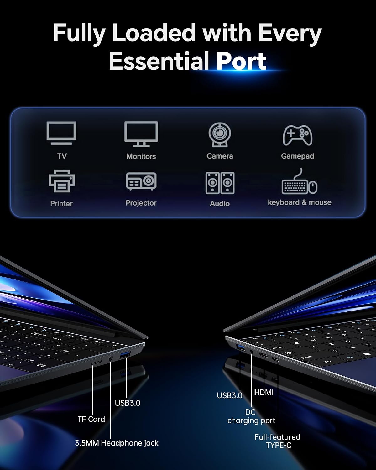 Thumbnail 4 de AKCHART 15.6-Inch AI Laptop with Office 365, 6GB RAM, 128GB SSD