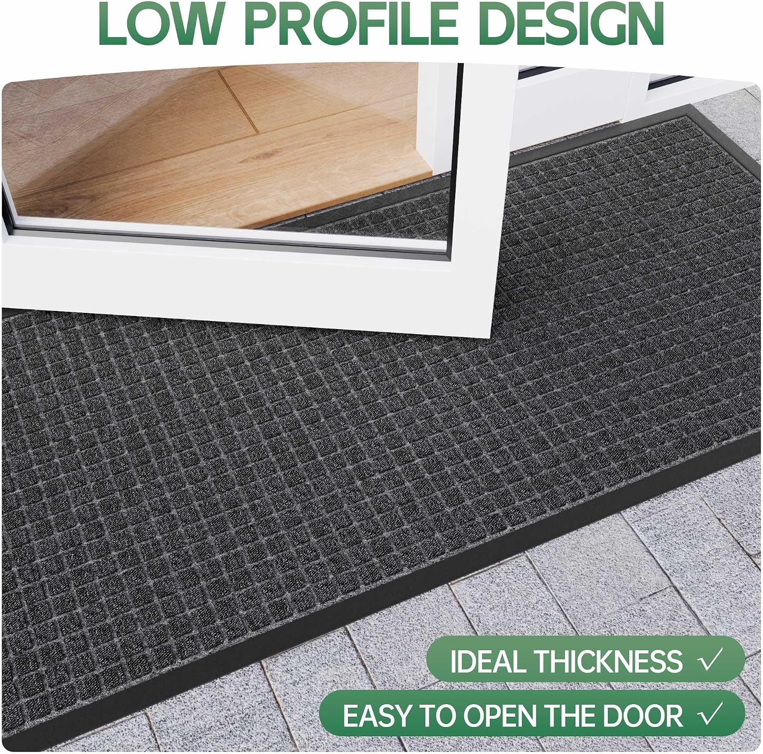 Detalle de 100pointONE 72 x 48-Inch Outdoor Doormat, Woven Polypropylene, Low Profile
