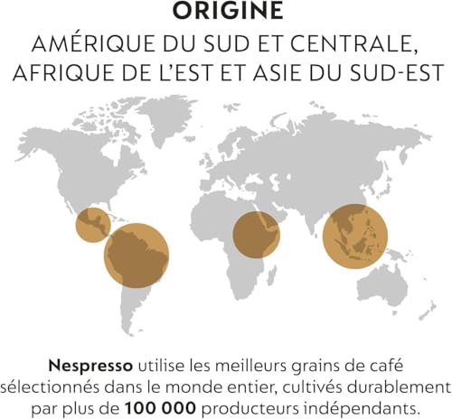 Detalle de Nespresso Inissia Noir de De’Longhi — Ensemble de 100 capsules (Ristretto, Arpeggio, Roma, Livanto, Capriccio)