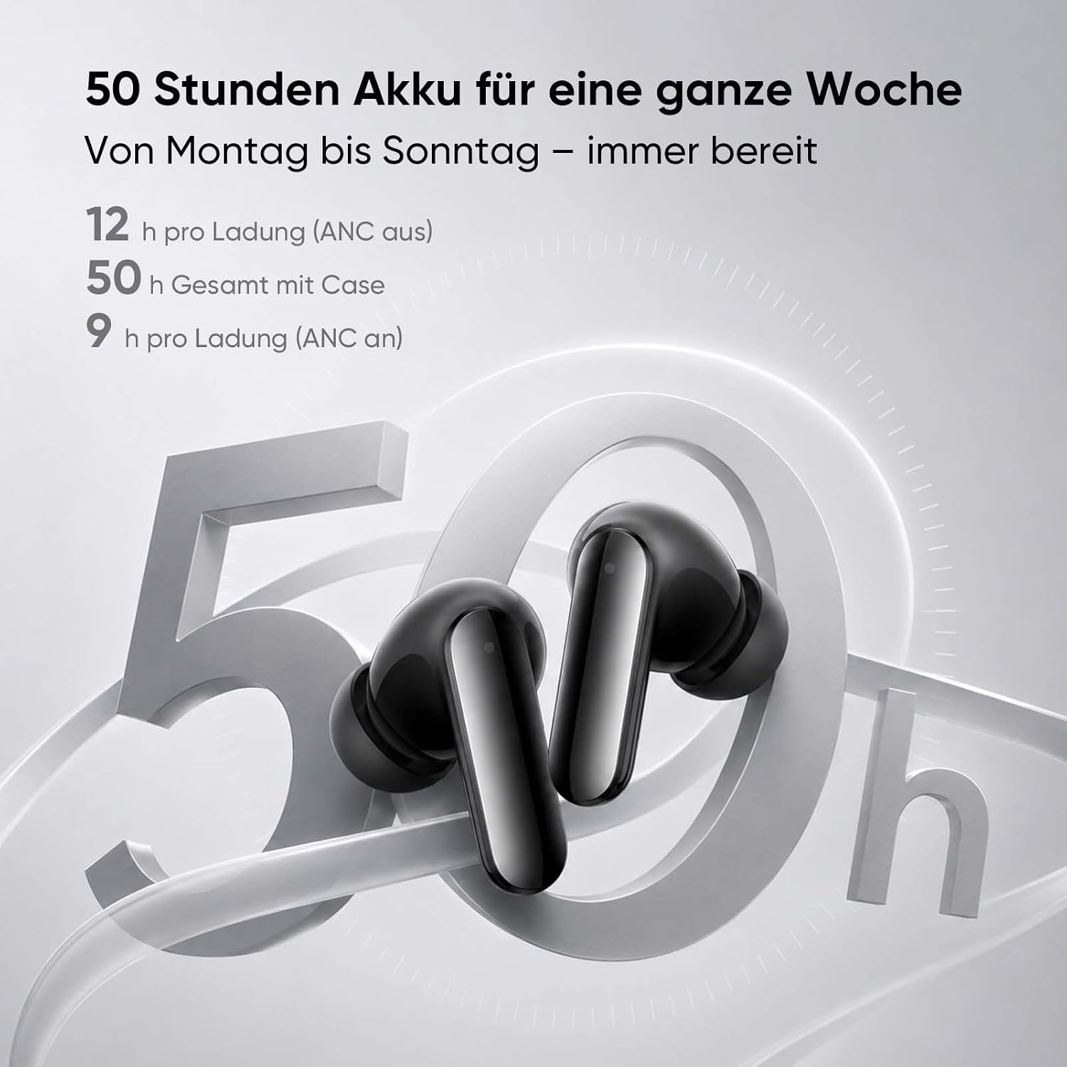 Detalle 2 de realme Buds Air 8 Pro: Kabellose In-Ear-Kopfhörer mit 55 dB ANC, LHDC Hi-Res und KI-Assistent