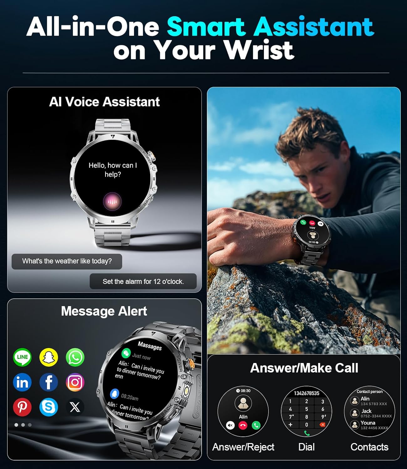 Detalle 1 de LIGEMI Smart Watch 1.85-inch HD