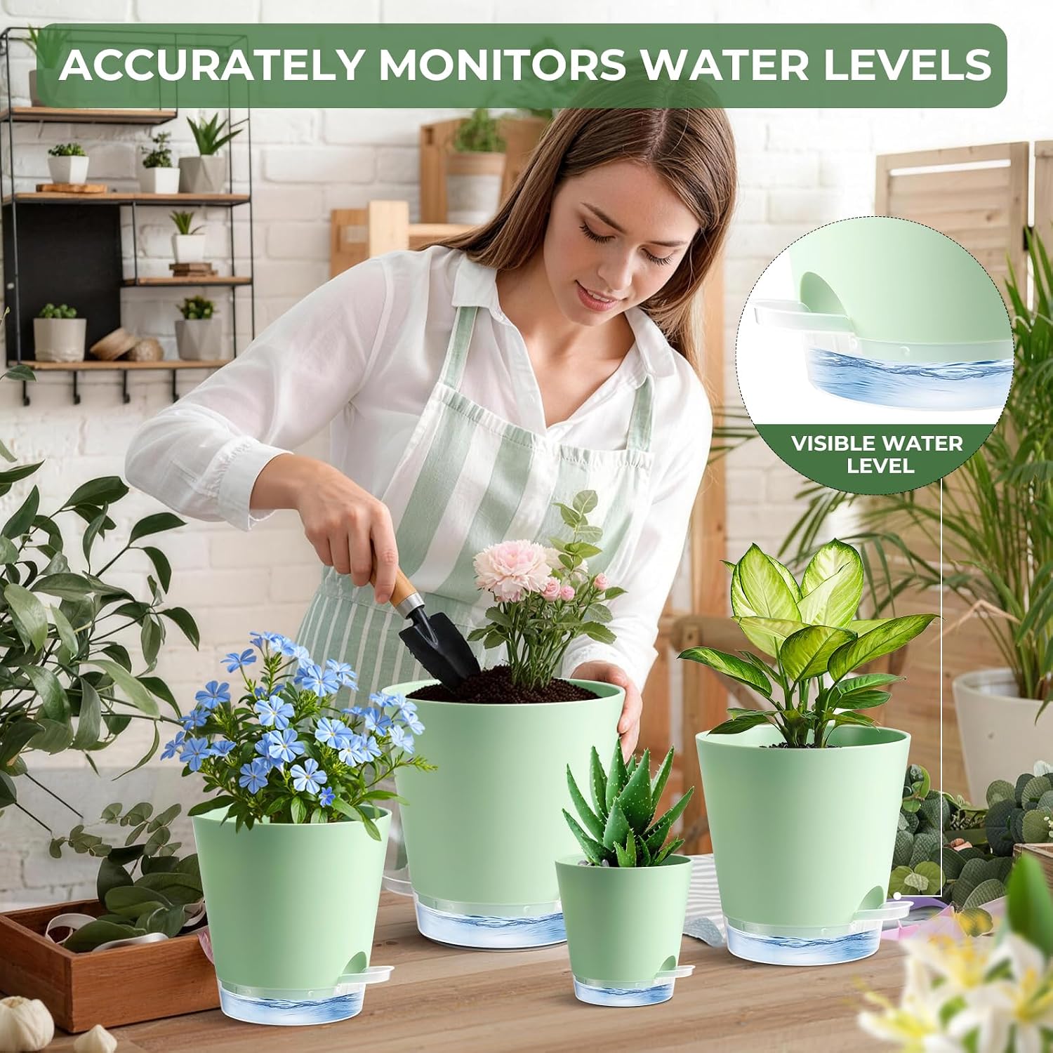 Thumbnail 5 de Zishine Self-Watering Plant Pots, 6-Pack