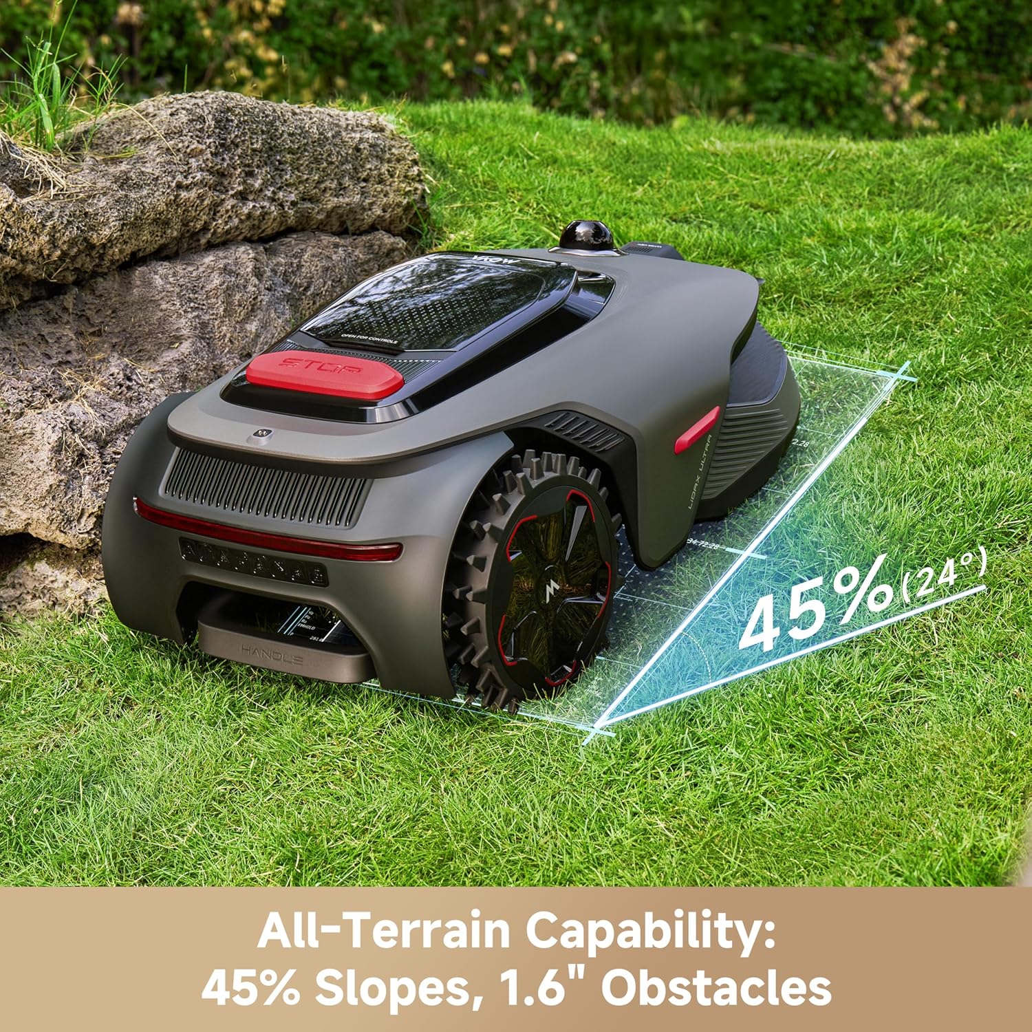 Thumbnail 6 de MOVA LiDAX Ultra 1000 Robotic Lawn Mower: Wire-Free AI Mapping, 2-Inch Edge Trim, 45% Slopes