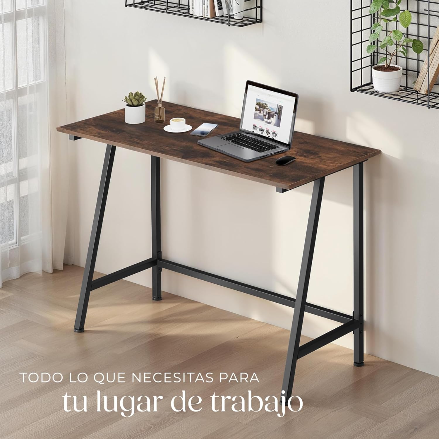 Thumbnail 6 de tectake Mesa Escritorio de Madera 100x50x77 cm