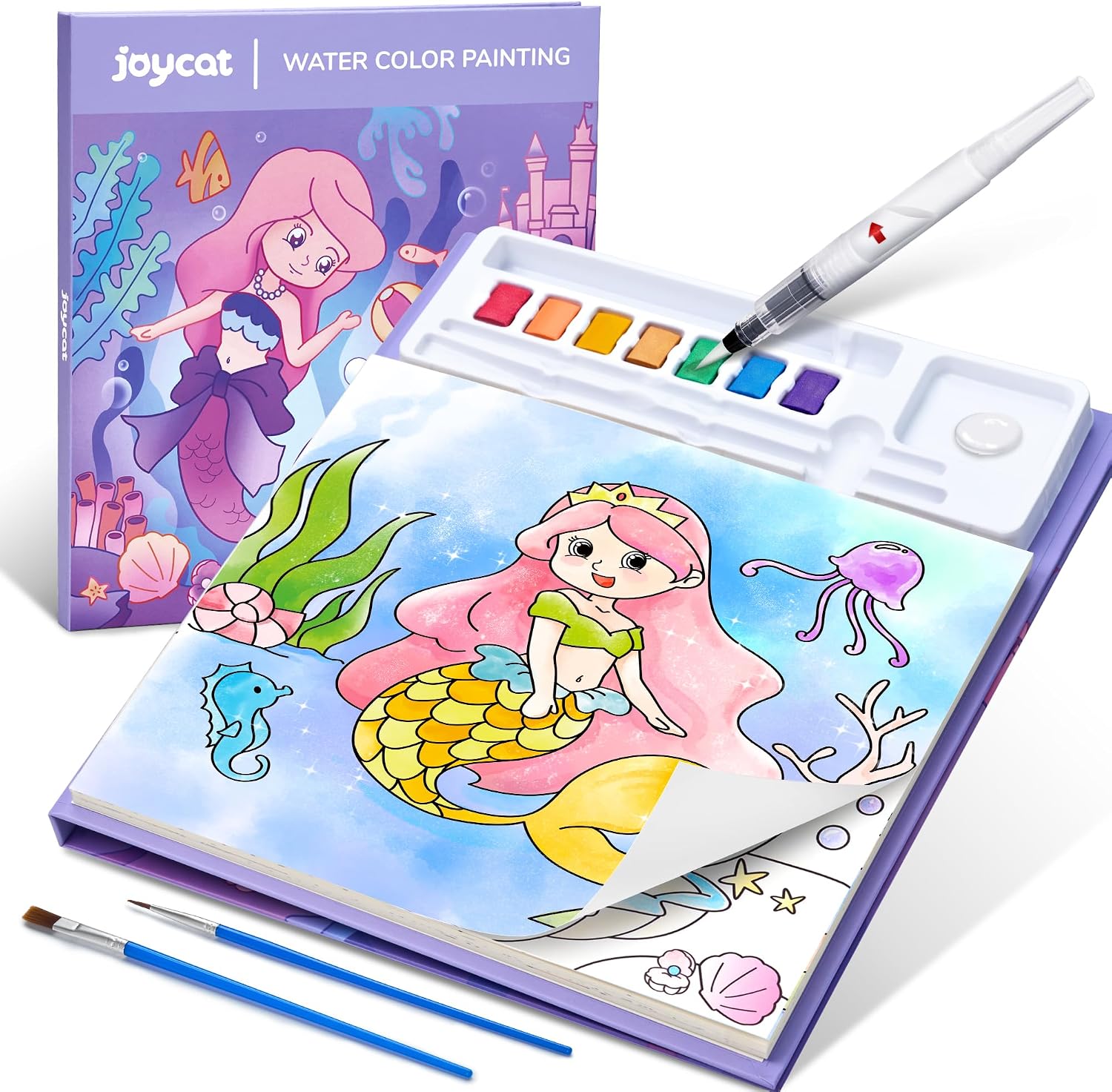 Imagen de JoyCat Paint with Water Coloring Books for Toddlers (Purple) – 3-in-1 Watercolour Set for Kids Aged 3–5 en OfertitasTOP