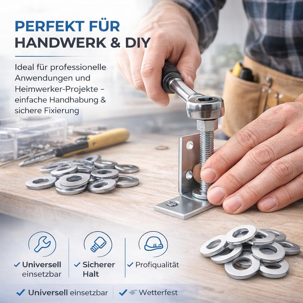 Detalle 2 de TK Gruppe Timo Klingler M5-brickor i rostfritt stål, 50-pack, 10 mm
