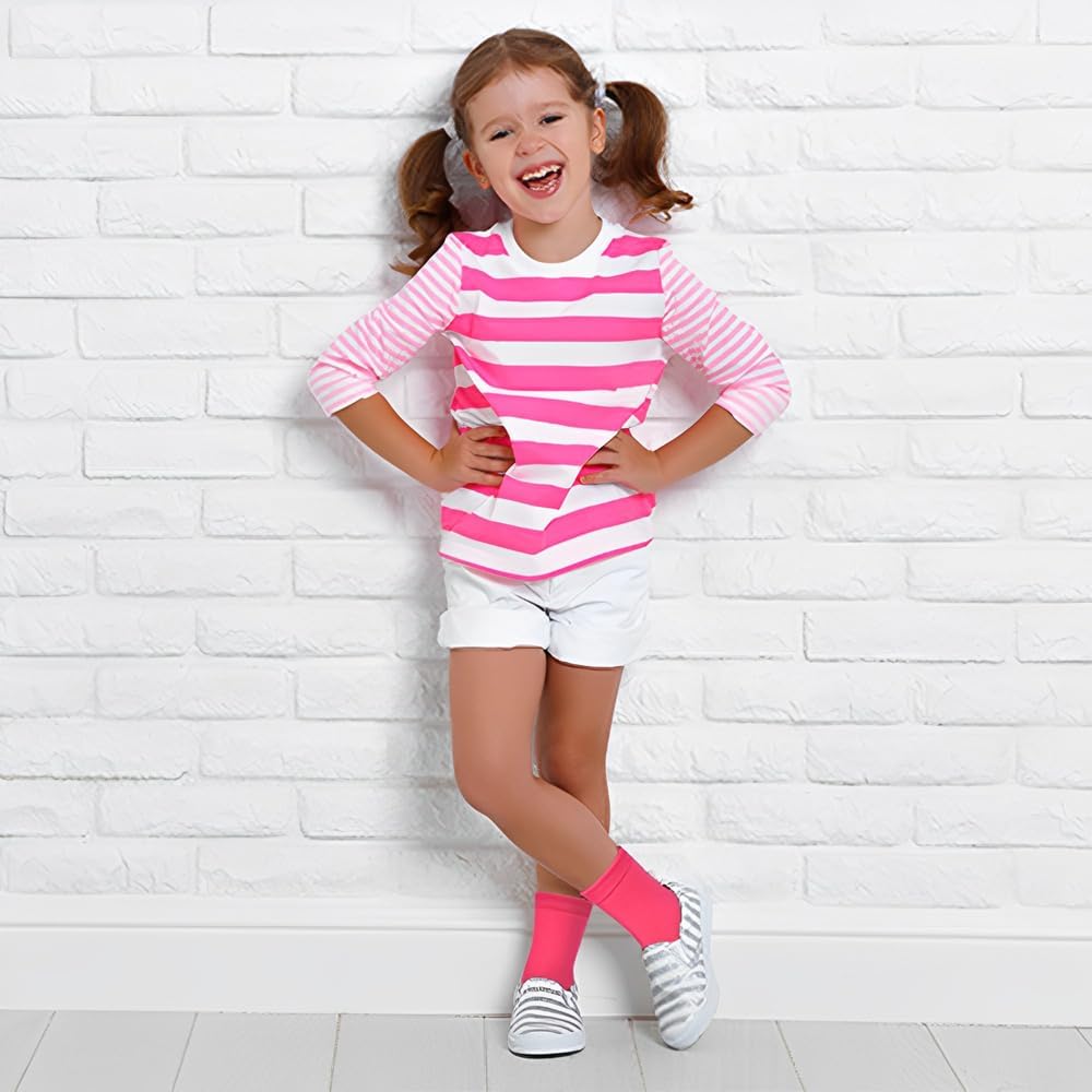 Thumbnail 2 de GENTABY Toddler Girls Socks Mid Cut Half Socks: 18 Pairs of Colourful, High-Elasticity School and Everyday Socks