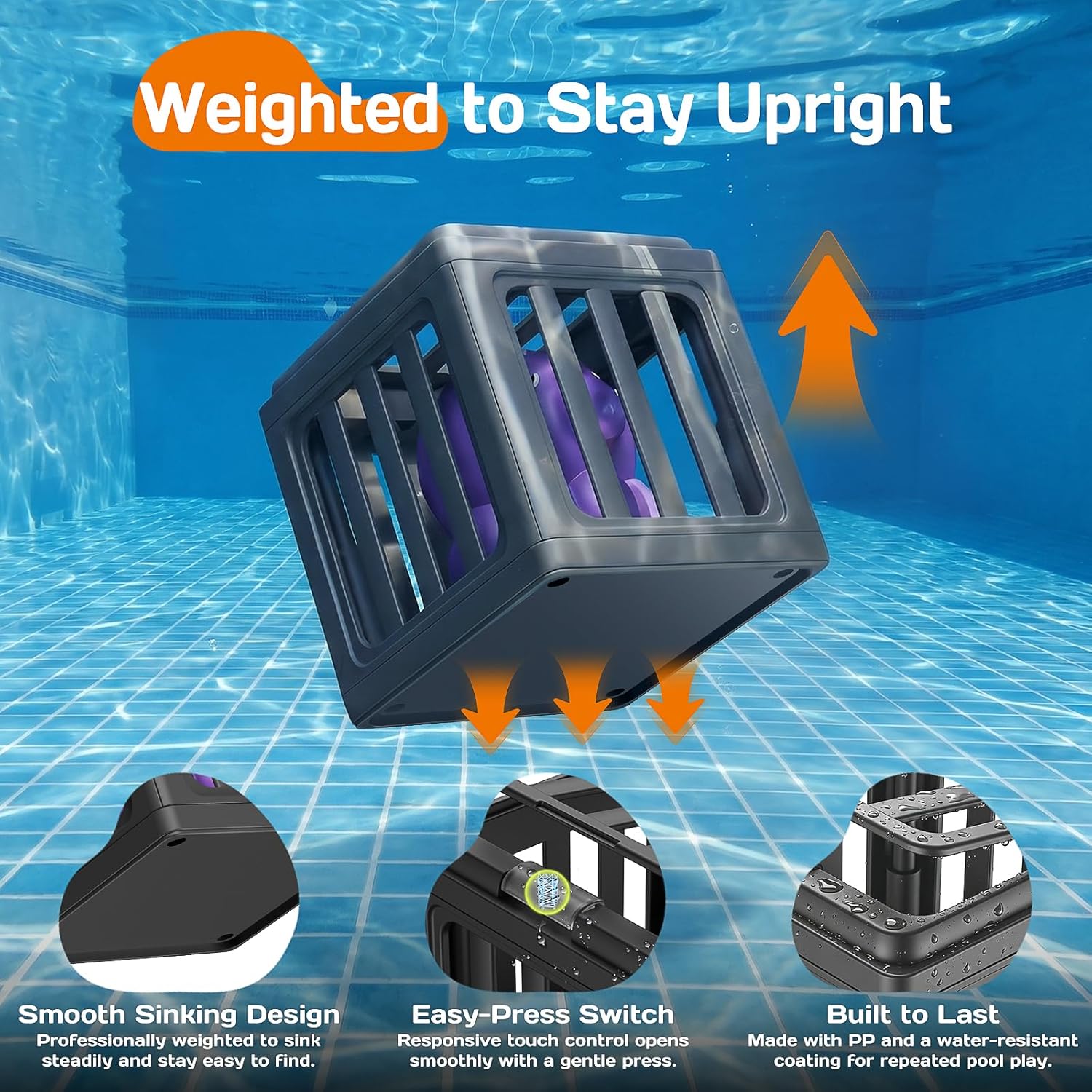 Thumbnail 2 de Tikduck Pool Diving Toys for Kids: Underwater Rescue Set with 6 Sea Animals & 6 Dive Cages