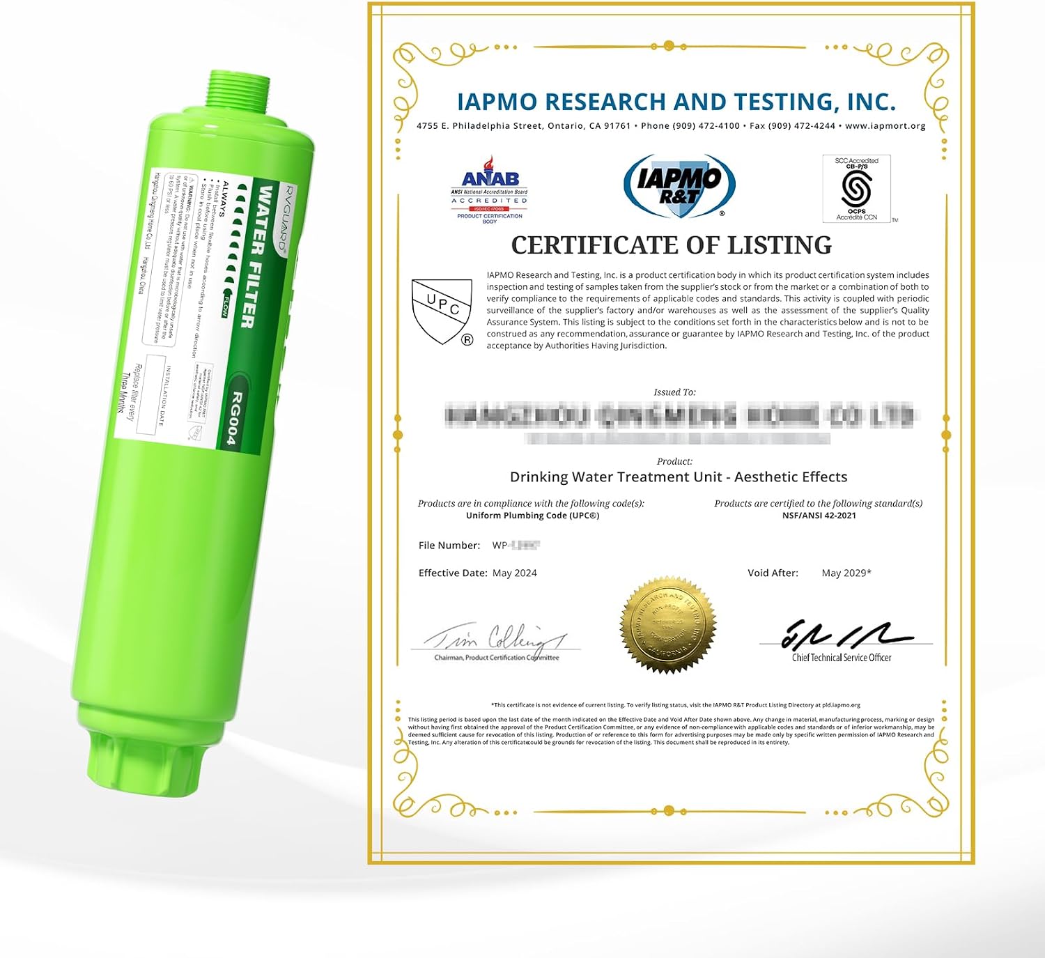 Detalle de RVGUARD Inline RV Water Filter: 4-Pack for Odor, Taste, Rust and Chlorine Reduction