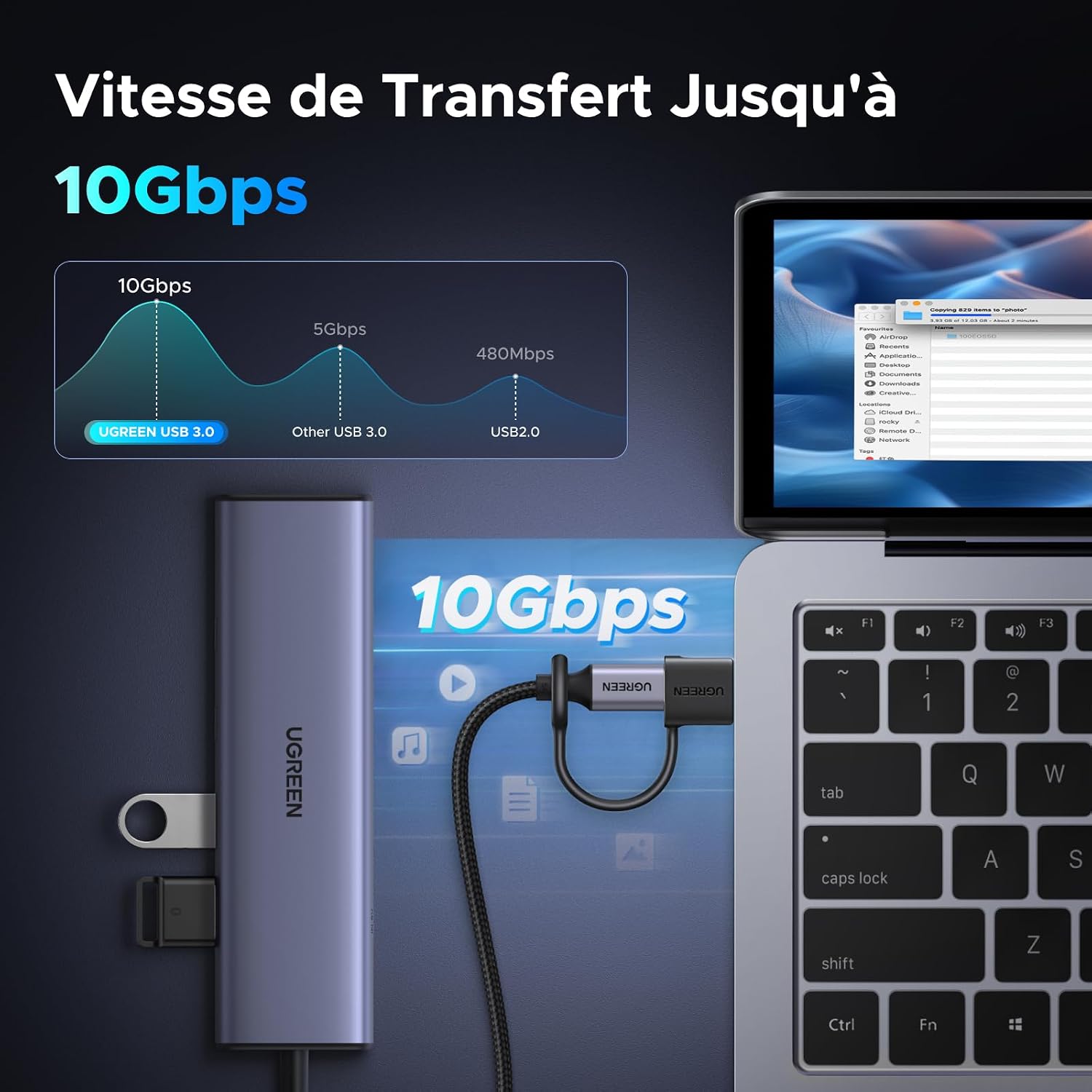 Thumbnail 2 de UGREEN Adaptateur USB 3.2 10Gbps 2 pièces