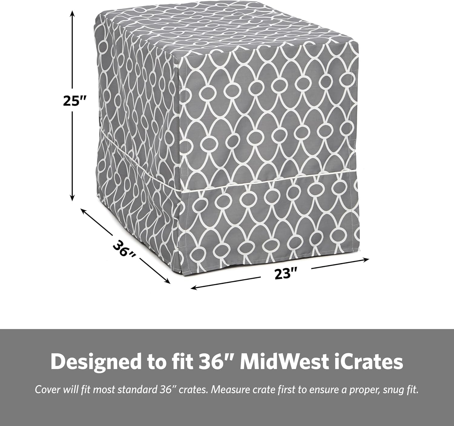 Thumbnail 5 de MidWest Homes for Pets Copertura per gabbie per cani con protezione in Teflon, policotone grigio (circa 91,4 x 58,9 x 61 cm)