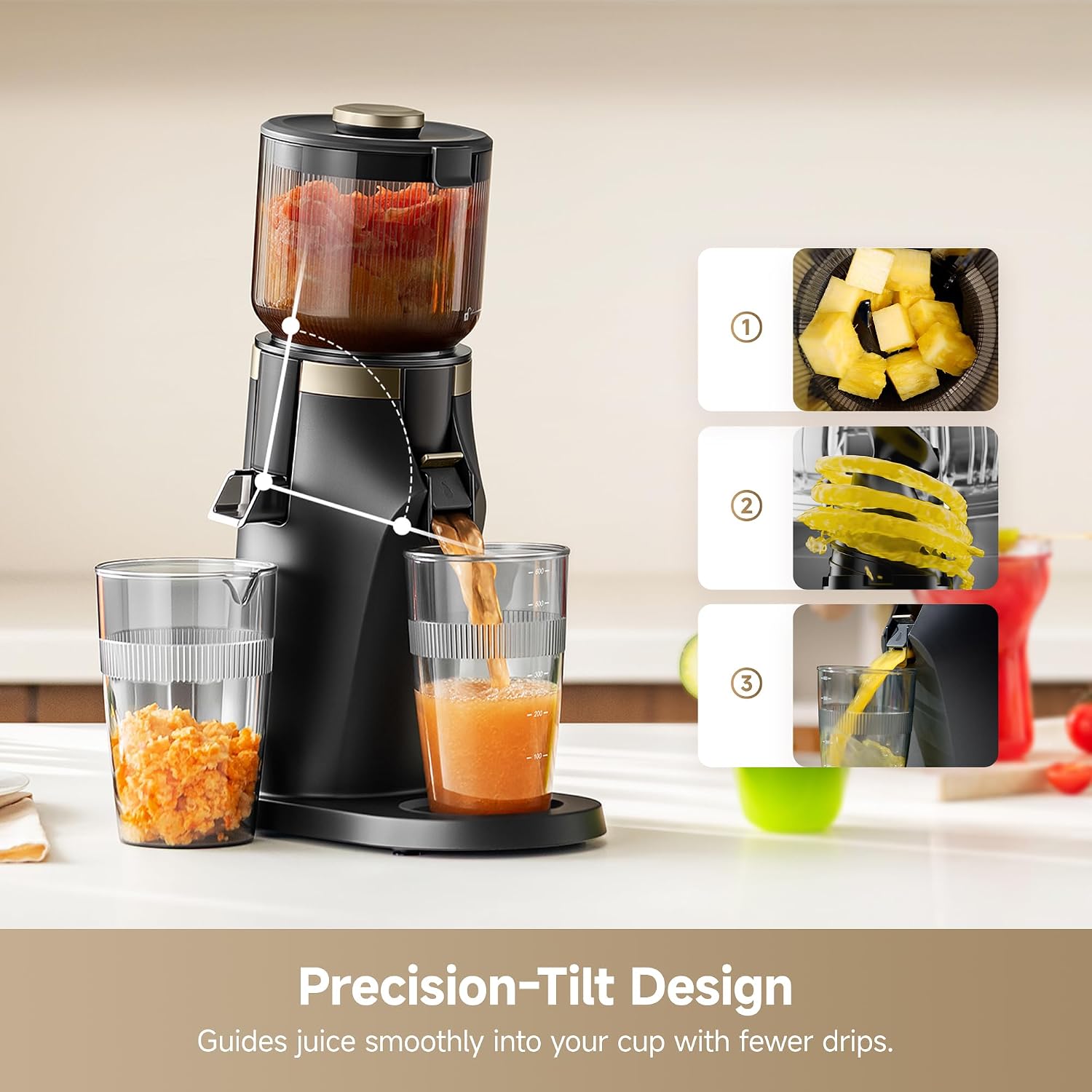 Detalle 2 de Dreame SJ30 Cold Press Juicer, 4.9" Wide Chute, 48 oz, 200 W