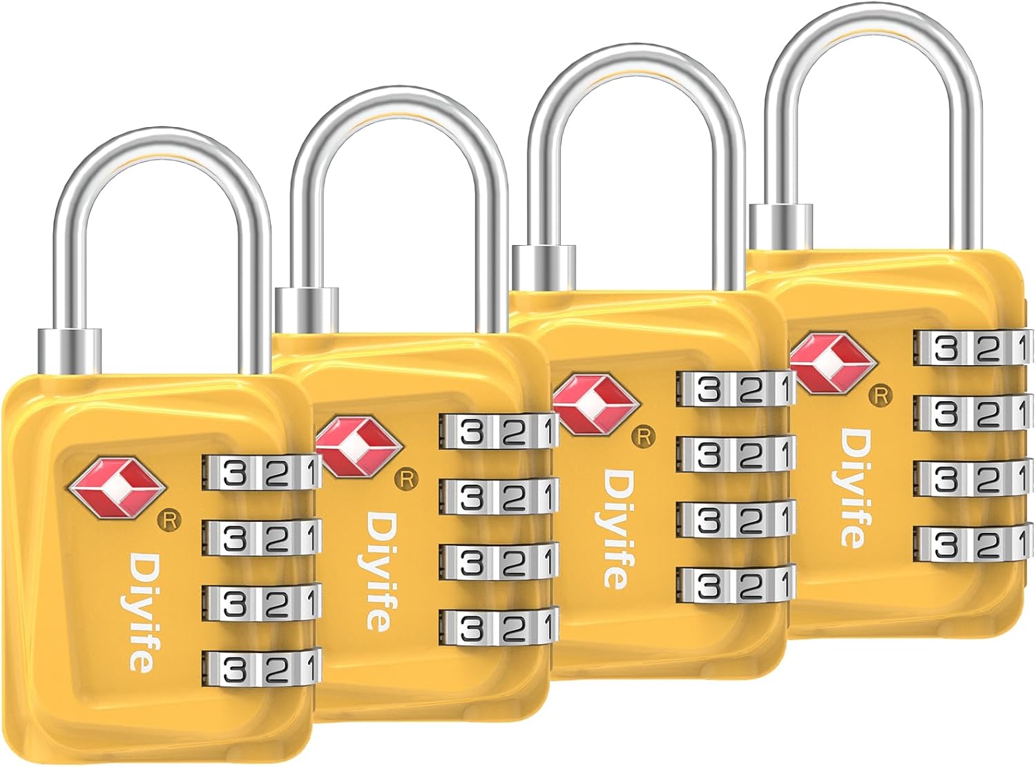 Detalle de Diyife Updated 4-Digit TSA Luggage Locks 4-pack ๐
