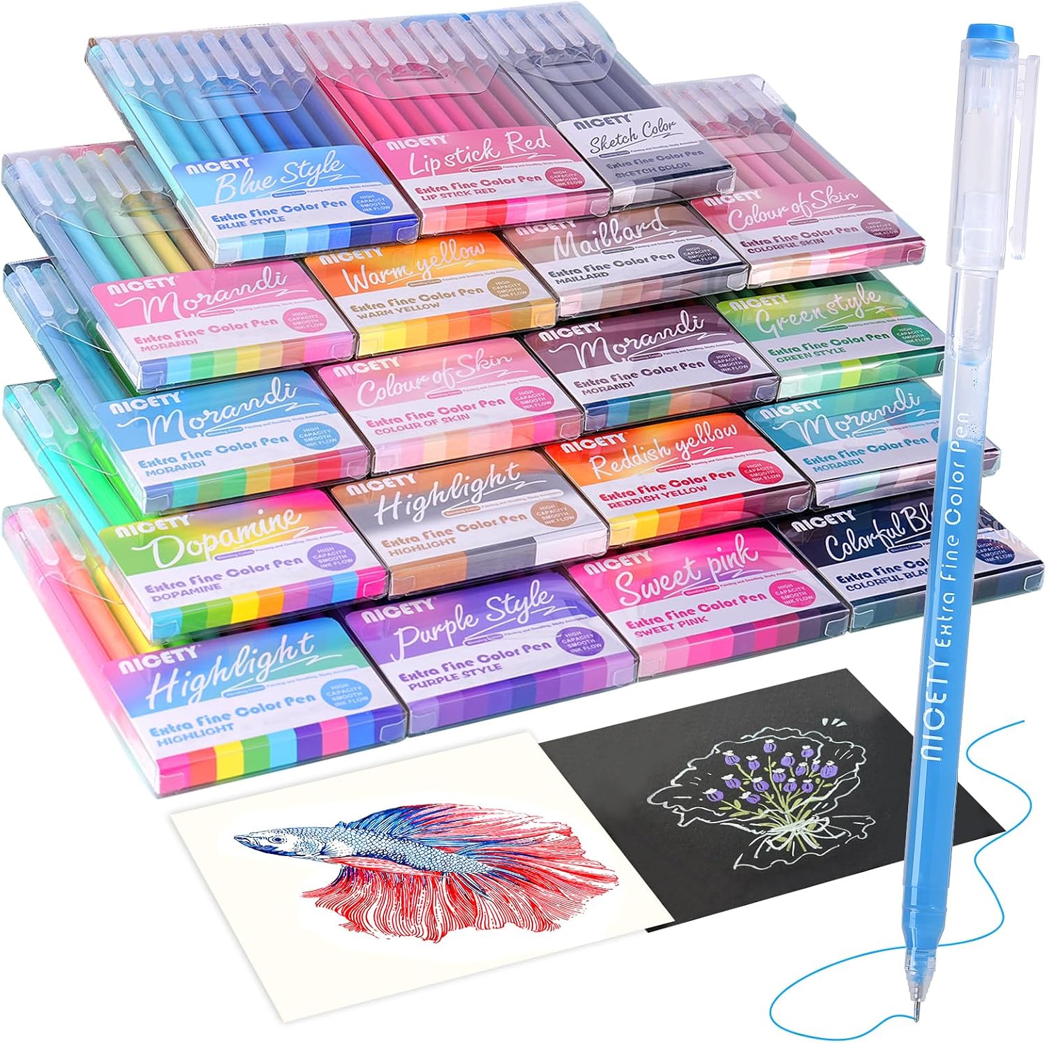 Thumbnail 2 de NICETY 168 Gel Pens set 0.5mm for colouring 🎨