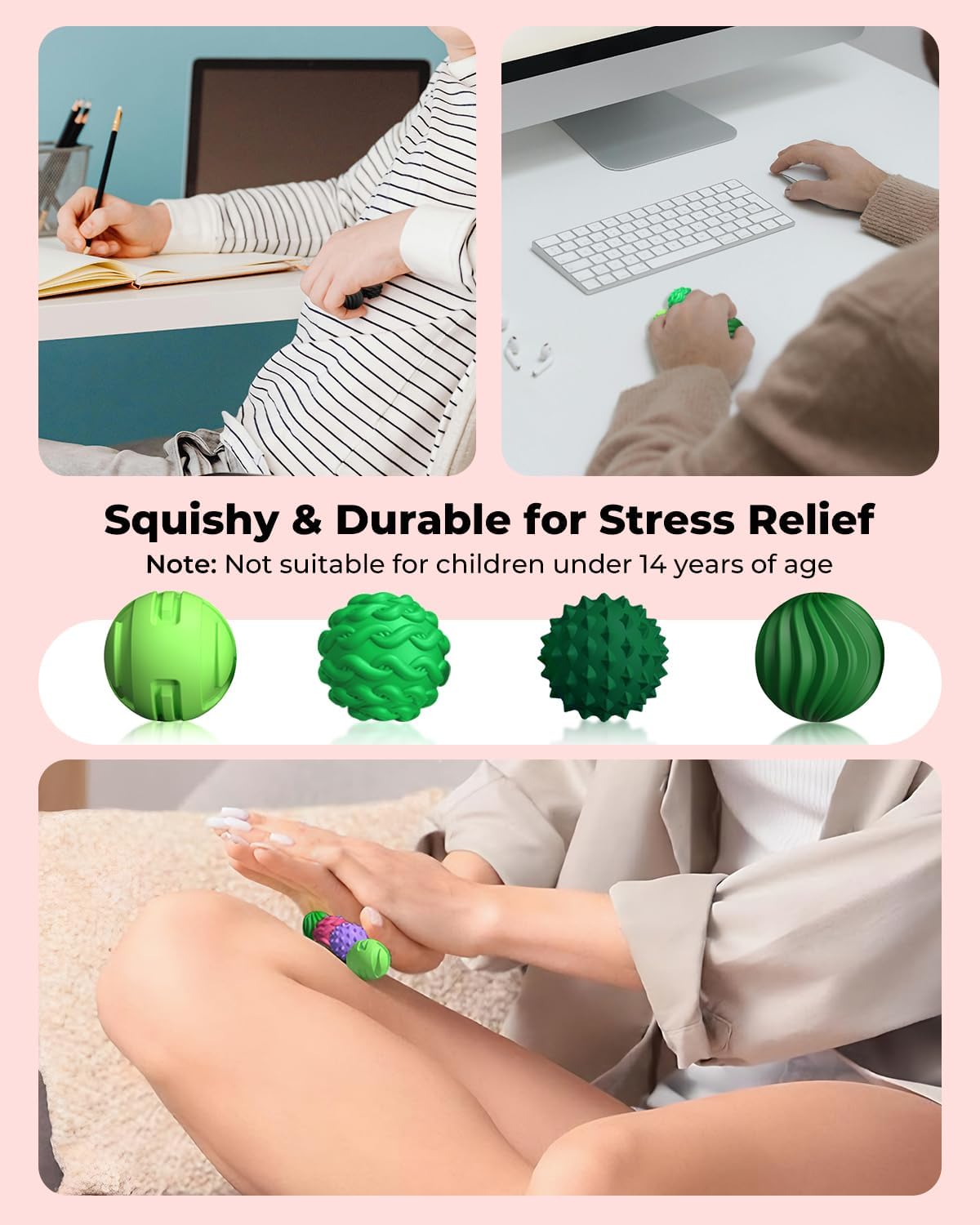 Thumbnail 3 de XYOFUN 8Pcs Silicone Magnetic Fidget Toys: 8-pack Sensory Balls in Black & Green