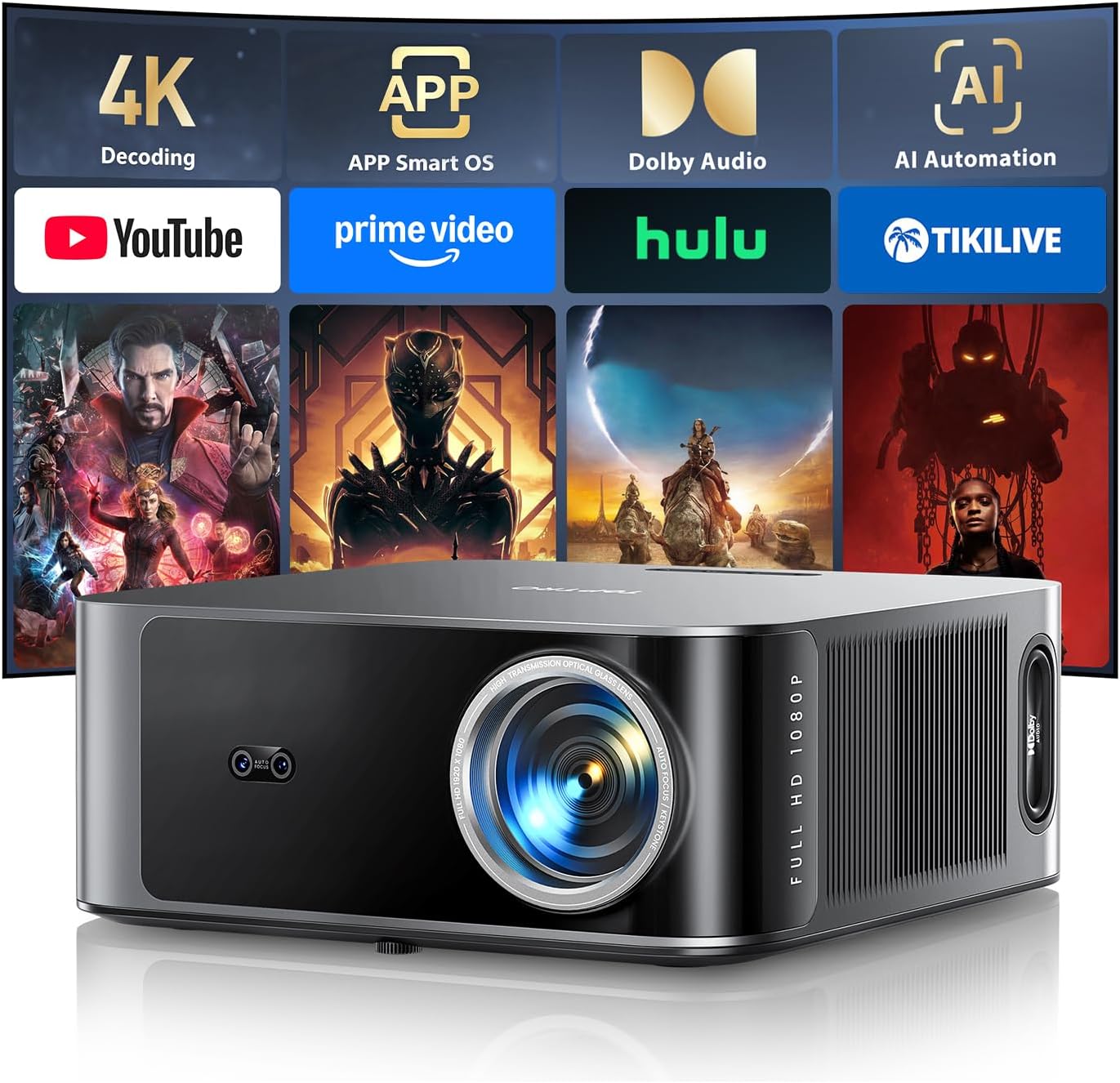 Detalle de TOPTRO X9 Smart Projector 1500 ANSI