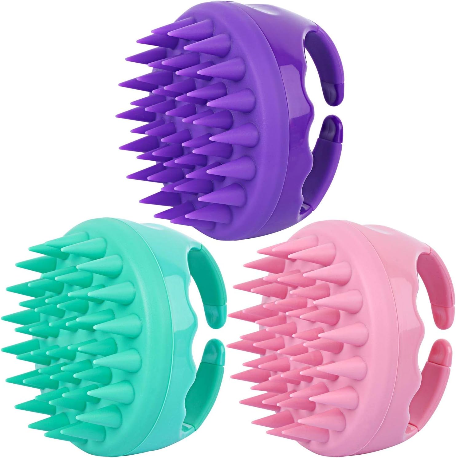 Detalle de BTYMS 206183 Silicone Scalp Massager Brush Set, 3-Pack for Shampooing
