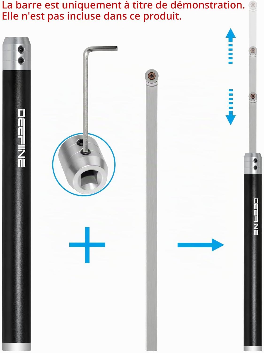 Detalle 1 de DEEFIINE houtdraaigereedschap met verwisselbare aluminium handgrepen voor 10 mm
