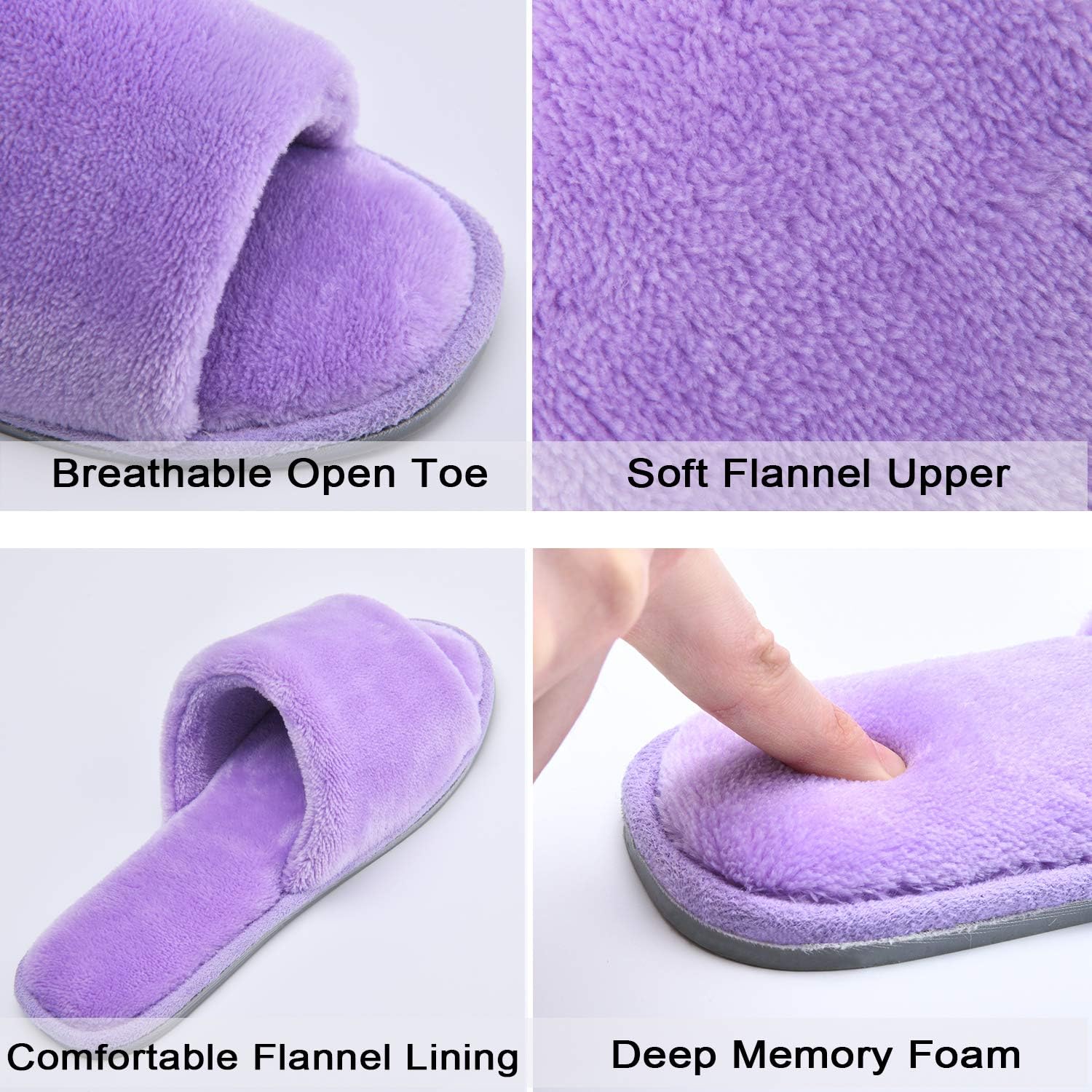 Thumbnail 2 de Open-Toe Women's Slippers with Memory Foam