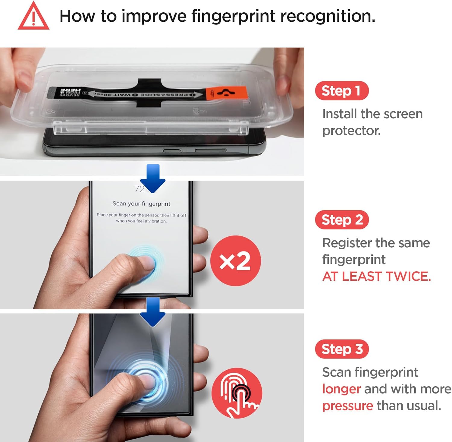 Thumbnail 2 de Spigen Glas.tR EZ Fit — Verre trempé anti-espion pour Samsung Galaxy S25 / S24 (2 pièces), installation facile, dureté 9H