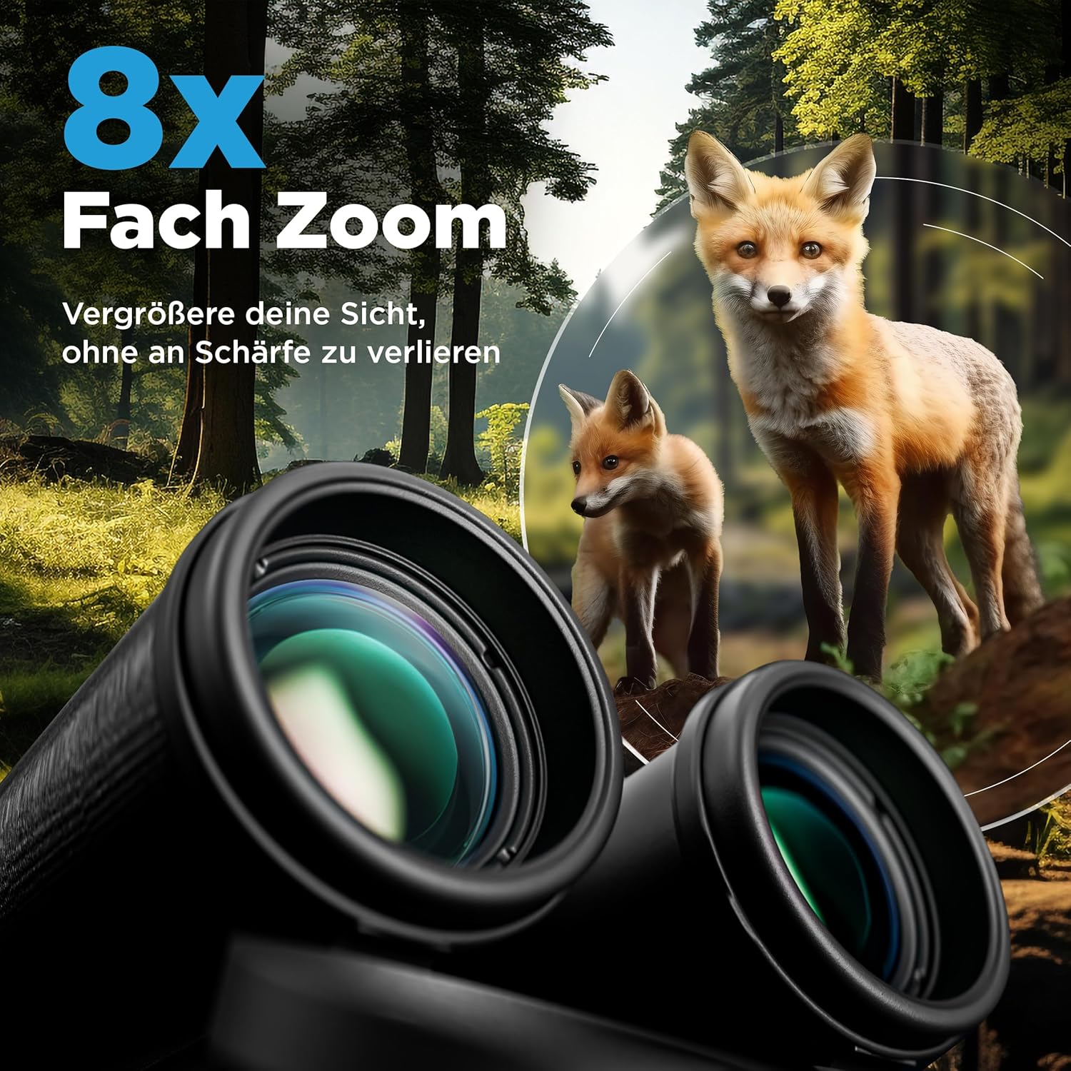 Thumbnail 4 de AlpinSpirit Fernglas 8x42 inkl. Hardcase & Zubehör – geeignet für Brillenträger, kompakt und leicht (schwarz)