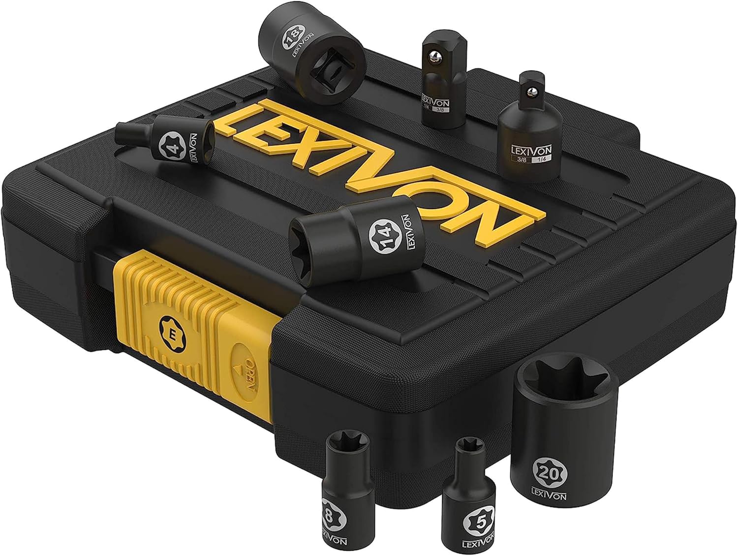 Detalle 2 de Set di chiavi E-Torx femmina LEXIVON LX-147 (13 pezzi) 1/4 e 3/8 con adattatori