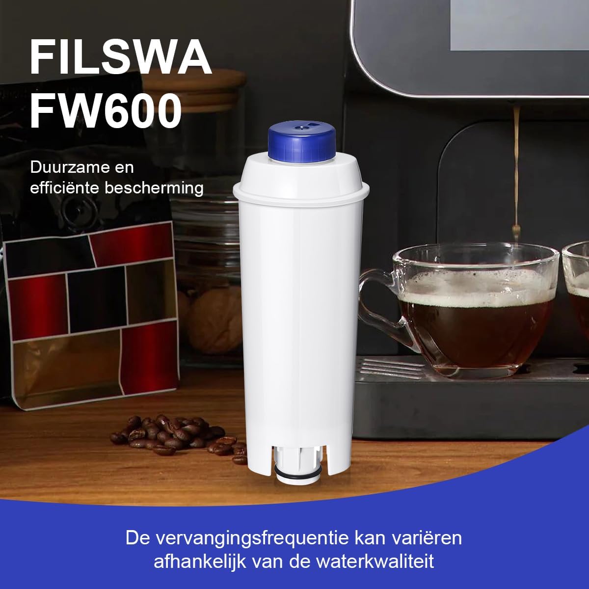 Detalle de FILSWA FW600 waterfilters voor De’Longhi, set van 6 voor ECAM en Magnifica