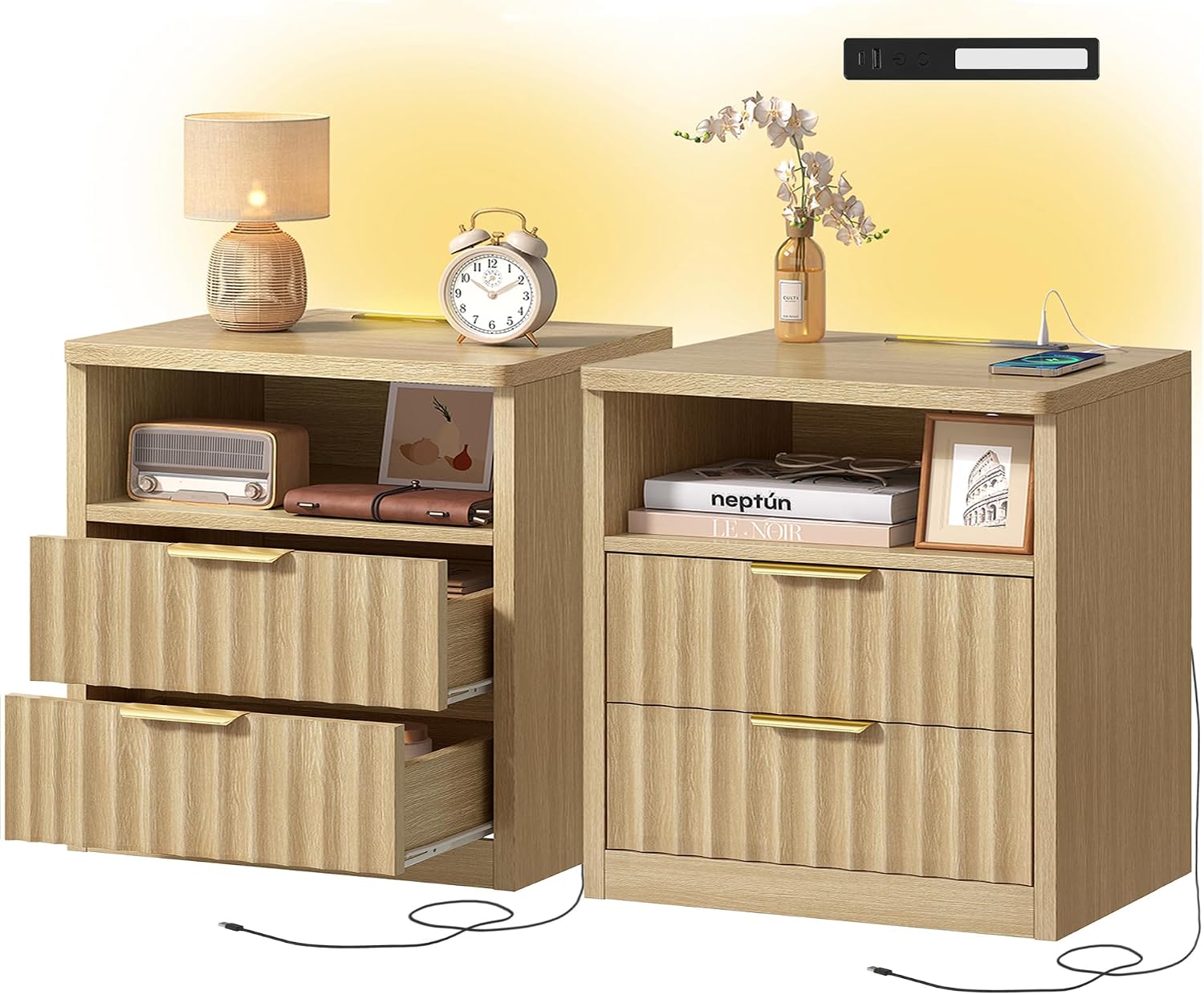 Detalle de TEENFON Nightstands Set of 2