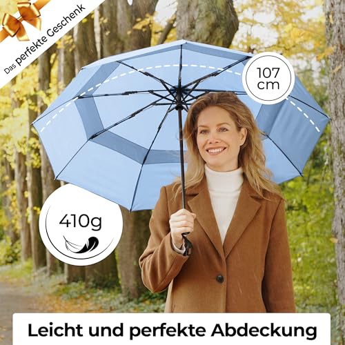 Thumbnail 3 de TUMELLA Strongest Windproof Travel Umbrella (Compact, 42in Coverage, Automatic Folding)