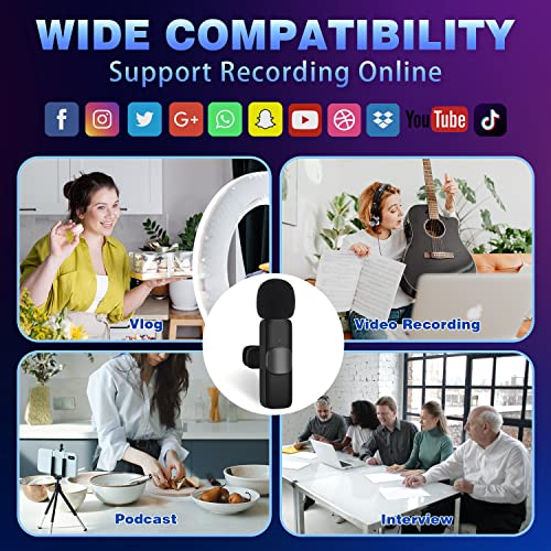 Detalle 2 de Alles Gute Micro Cravate Sans Fil pour iPhone/iOS/Android — Microphone Lavalier Portable, Réduction du Bruit, Plug-and-Play